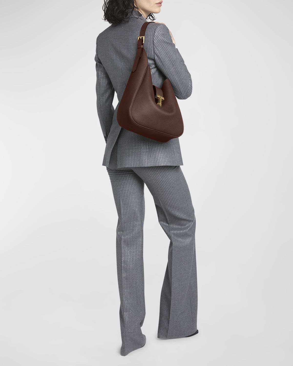 TOM FORD Monarch Large Hobo Bag in Leather