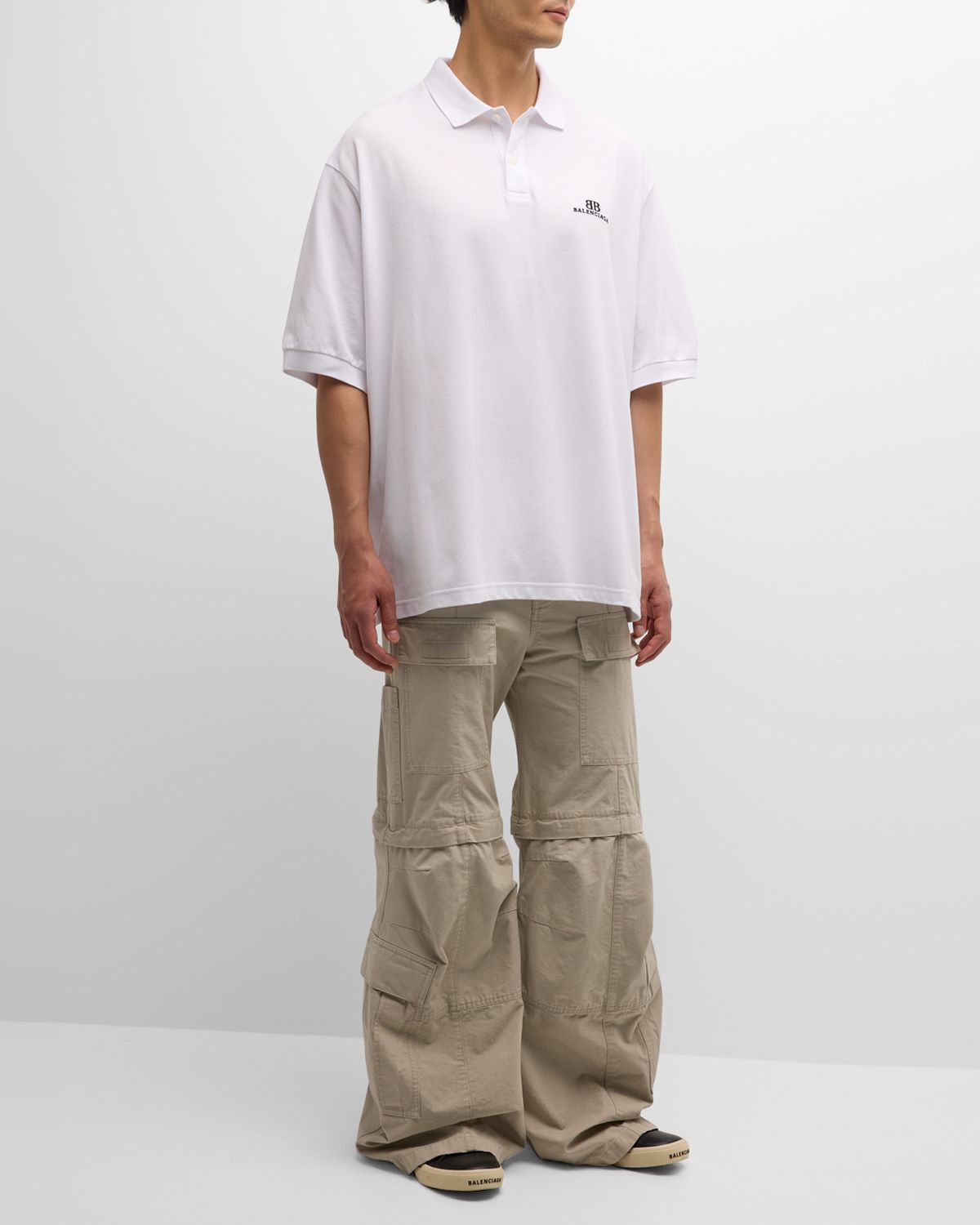 Balenciaga Men 's Oversized Polo Shirt