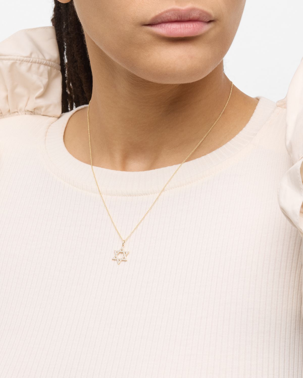 Sydney Evan 14K Star of David Charm on Light Chain Necklace