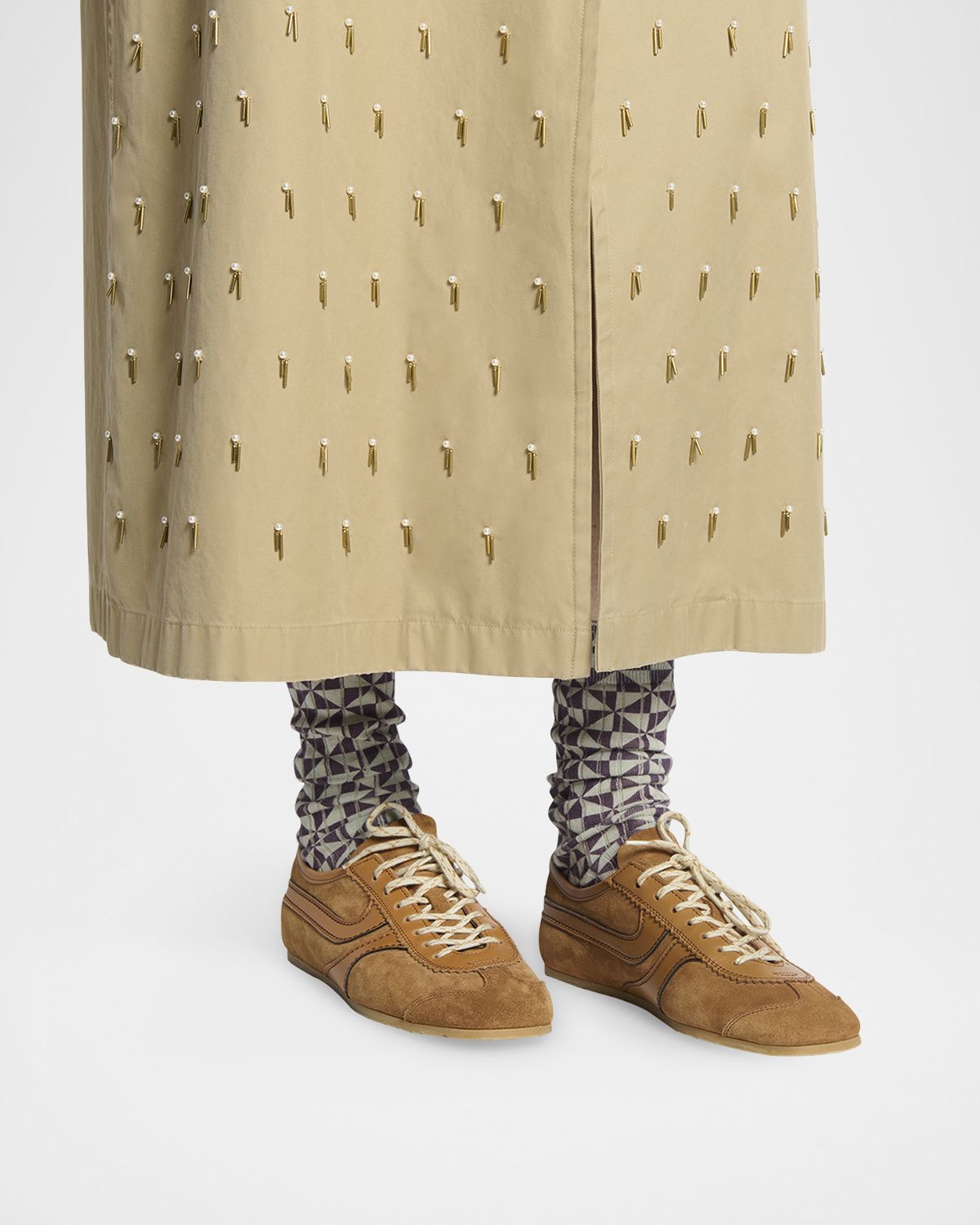 Dries Van Noten Mixed Leather Retro Runner Sneakers