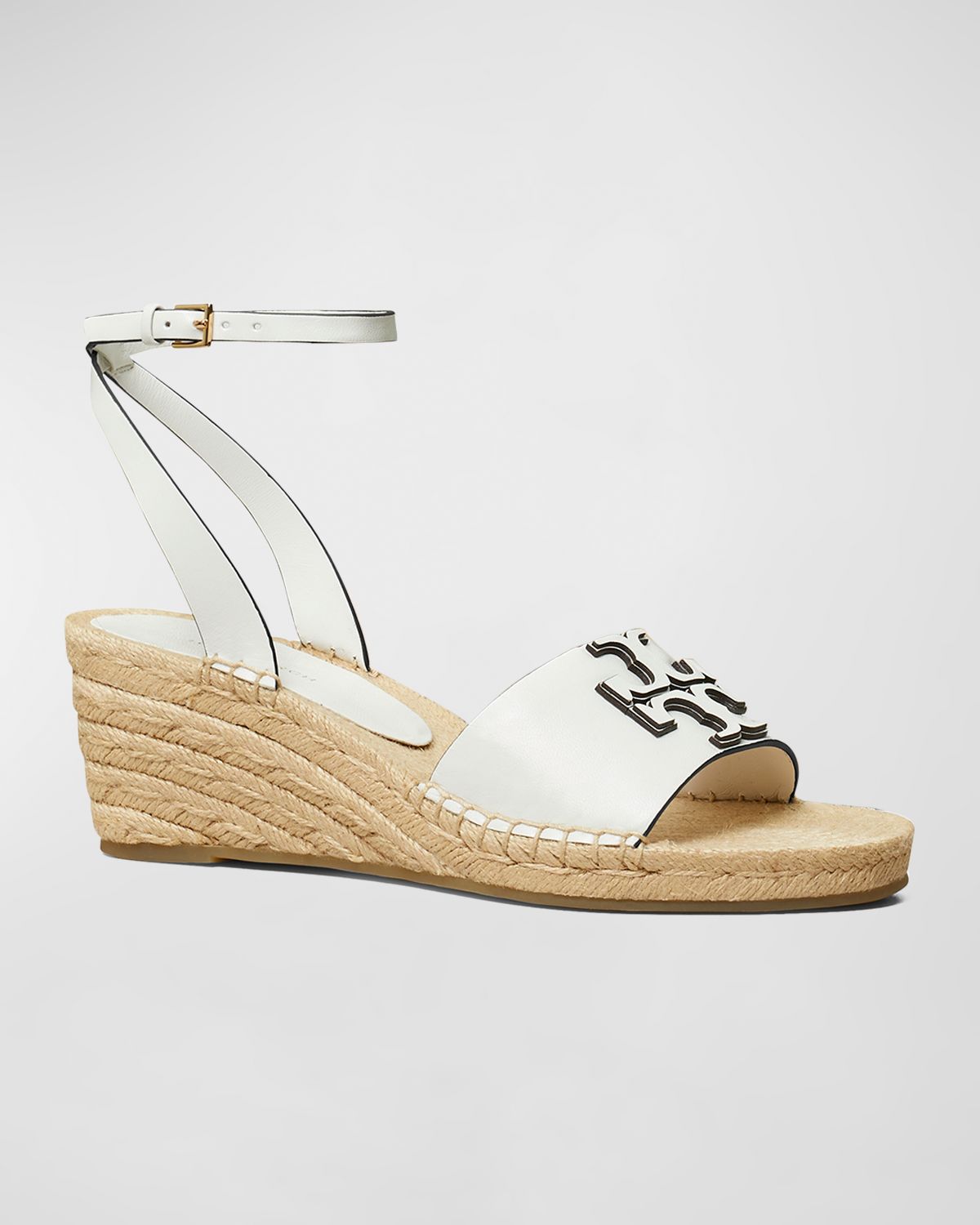 Tory Burch Ines Leather Double T Espadrilles