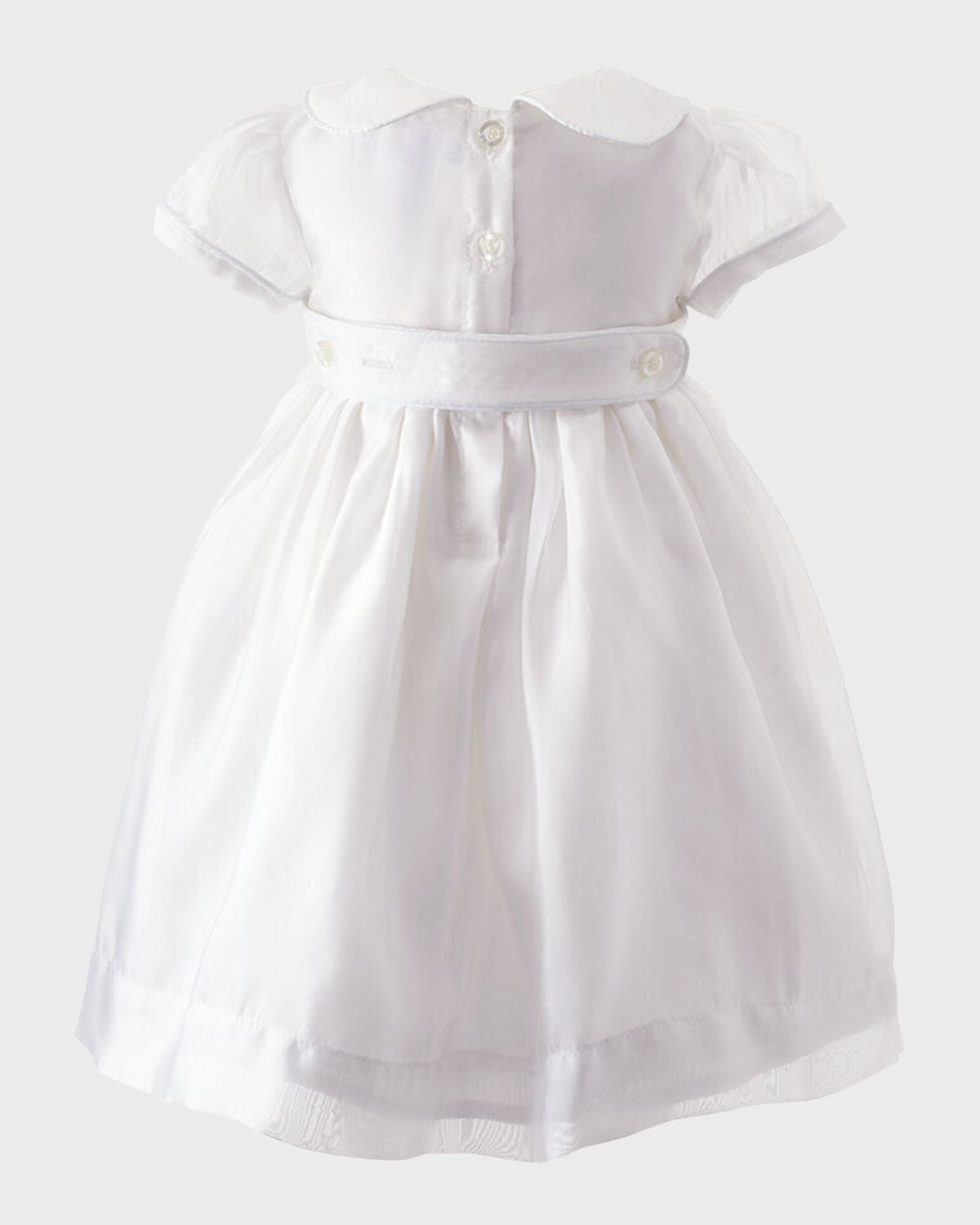 Rachel Riley Girl 's Peter Pan-Collar Organza Pintuck Dress, Size 6M-24M