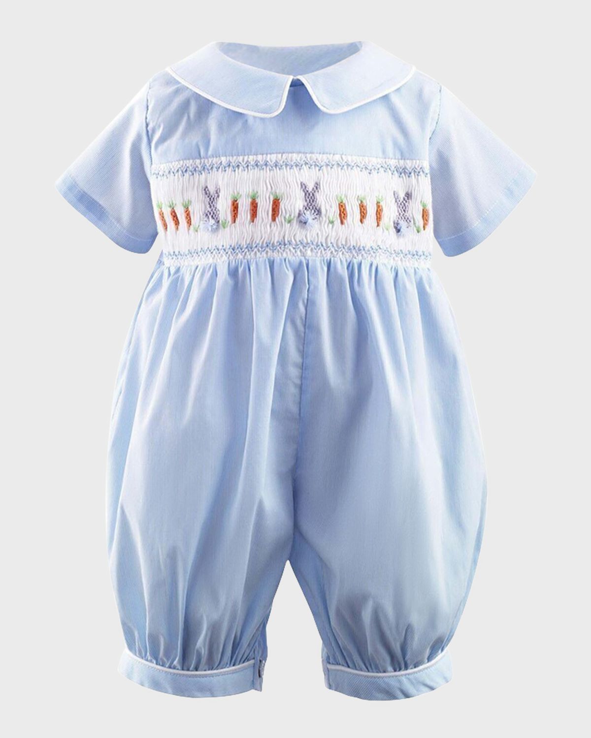 Rachel Riley Girl 's Bunny Smocked Babysuit, Size 3M-18M