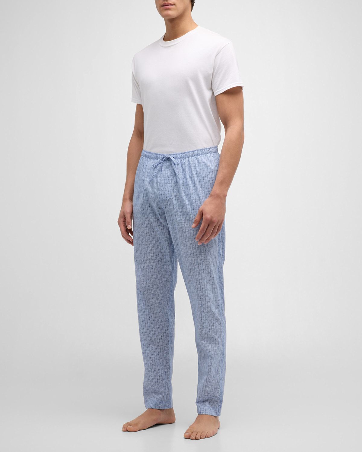 Zimmerli Men 's Long Geo-Print Cotton Pants