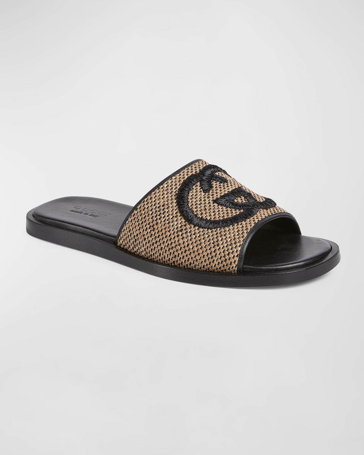 Gucci Men 's Interlocking G Leather Slide Sandals | Thumbnail 5
