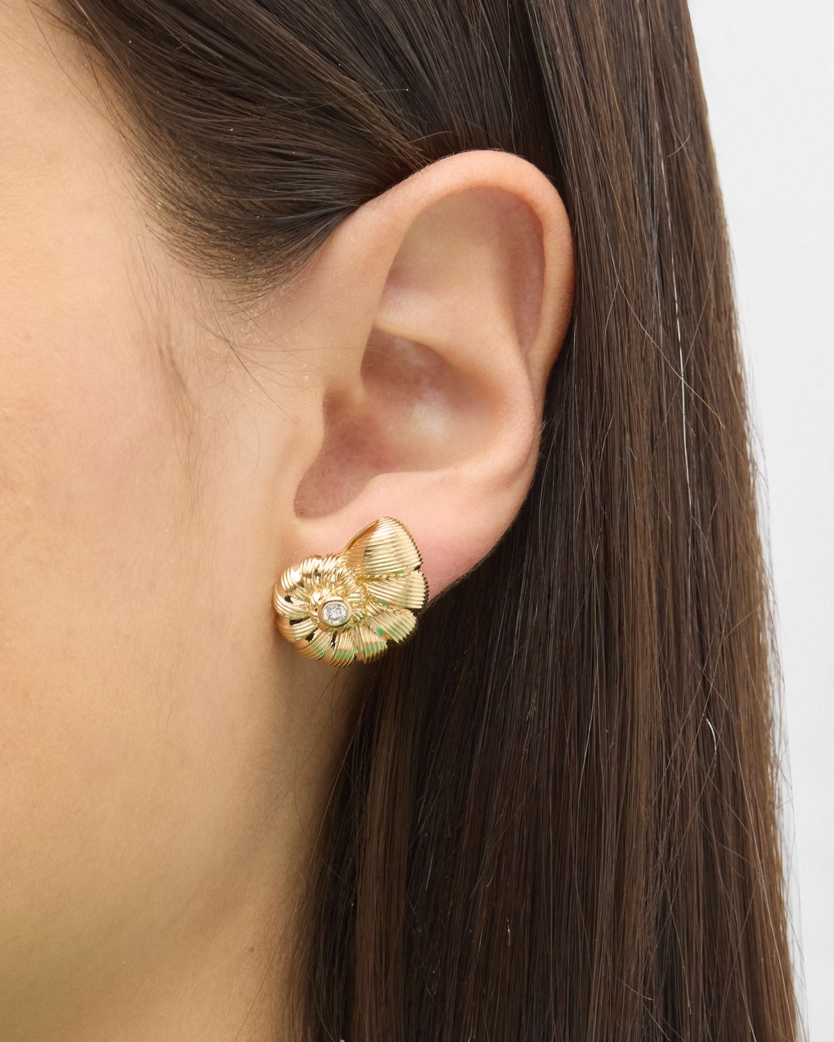 Sydney Evan 14K Diamond Large Nautilus Stud Earrings