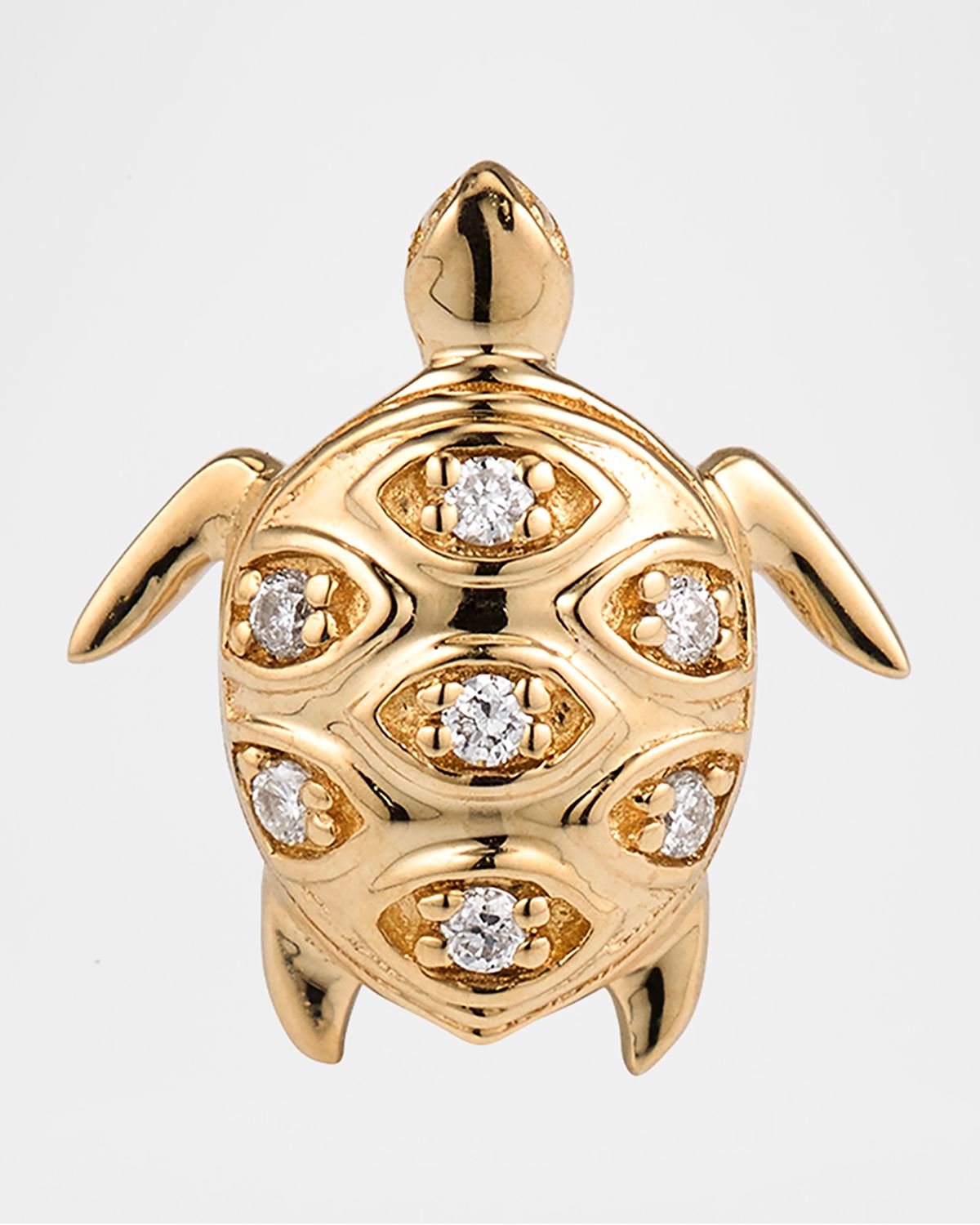 Sydney Evan 14K Turtle Earring with Marquise Eye Shell, Single