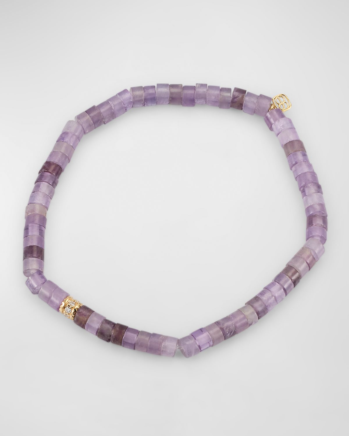 Sydney Evan Scallop Edge Pave Rondelle Bead Bracelet