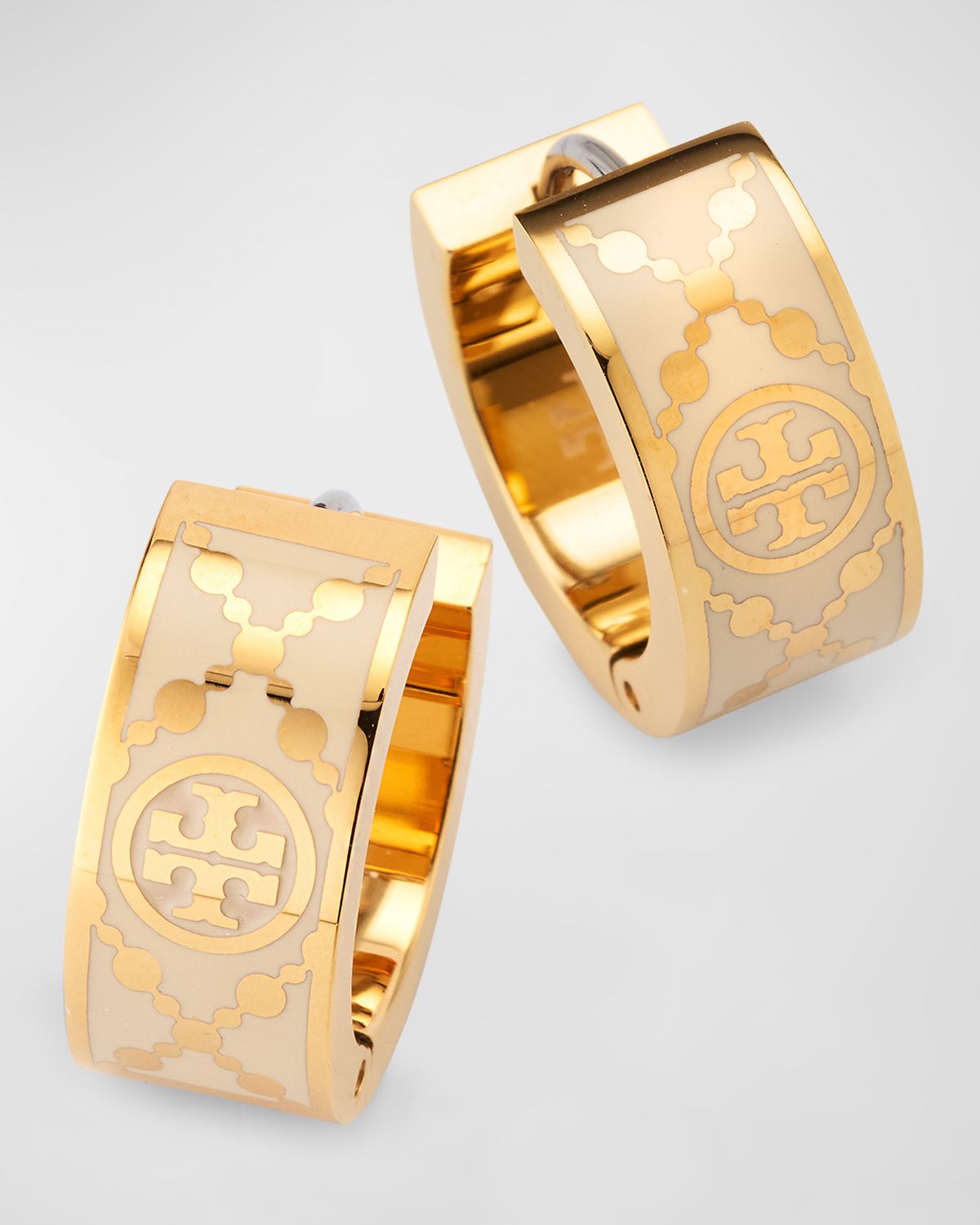 Tory Burch Small Icon T Monogram Hoop Earrings