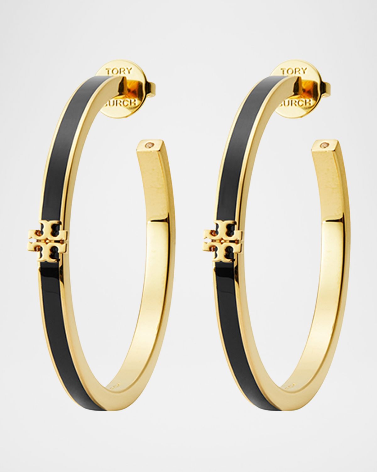 Tory Burch Icon Enamel Hoop Earrings