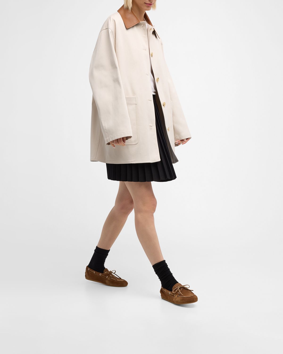 Miu Miu Suede Lace-Up Moccasins
