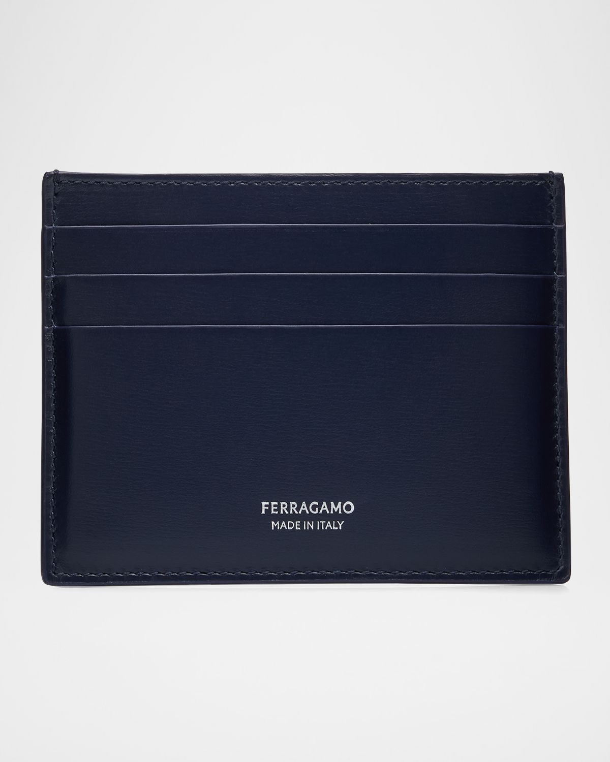 Ferragamo Men 's Classic Hammered Leather Card Holder