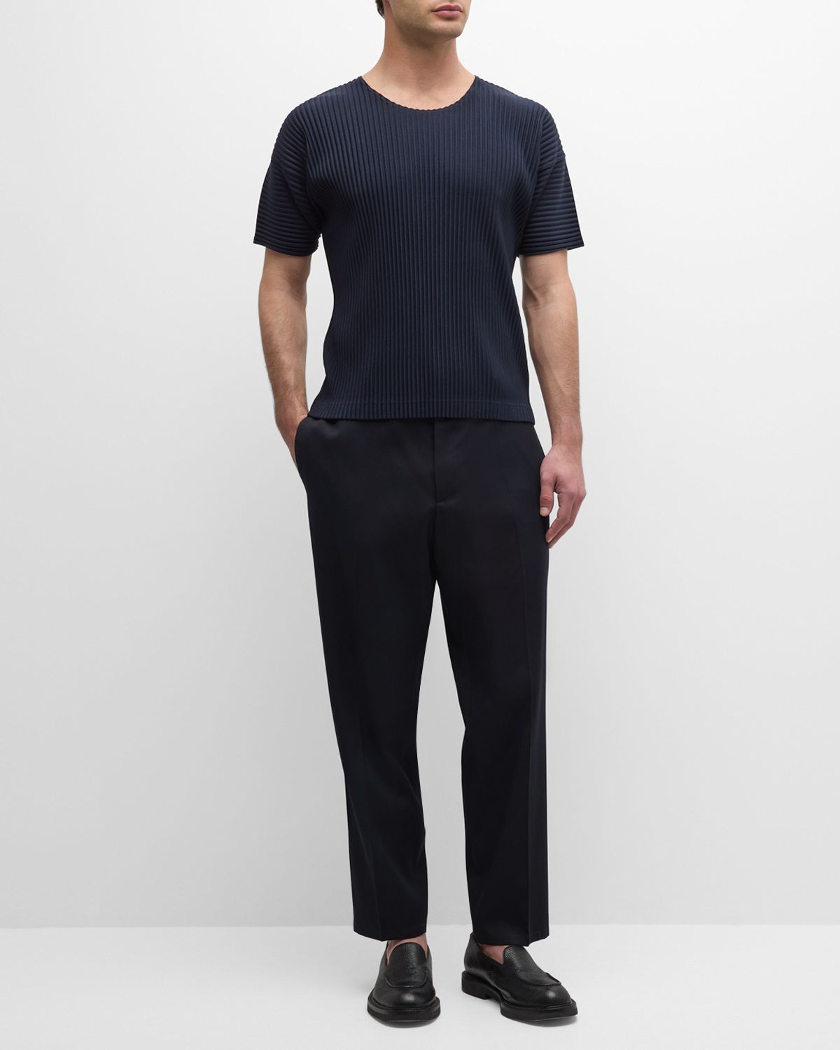 Homme Plisse Issey Miyake Men 's Basics Short-Sleeve Pleated Shirt