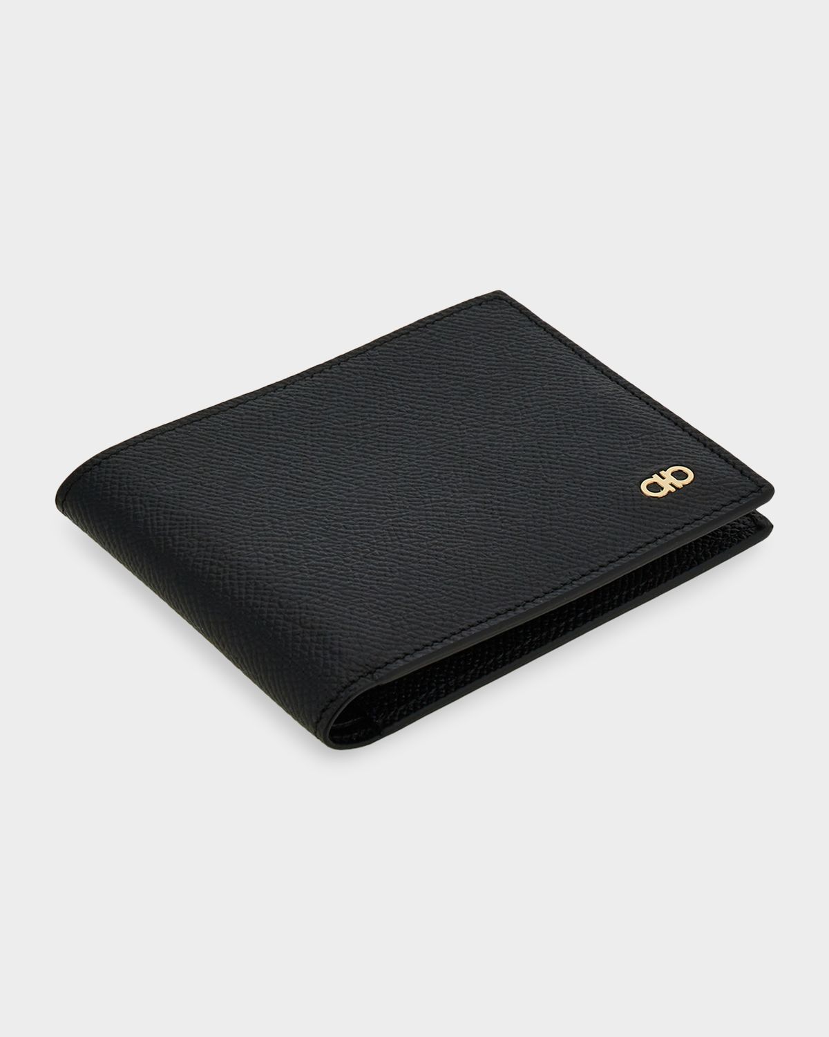 Ferragamo Men 's Gancini Grained Leather Bifold Wallet