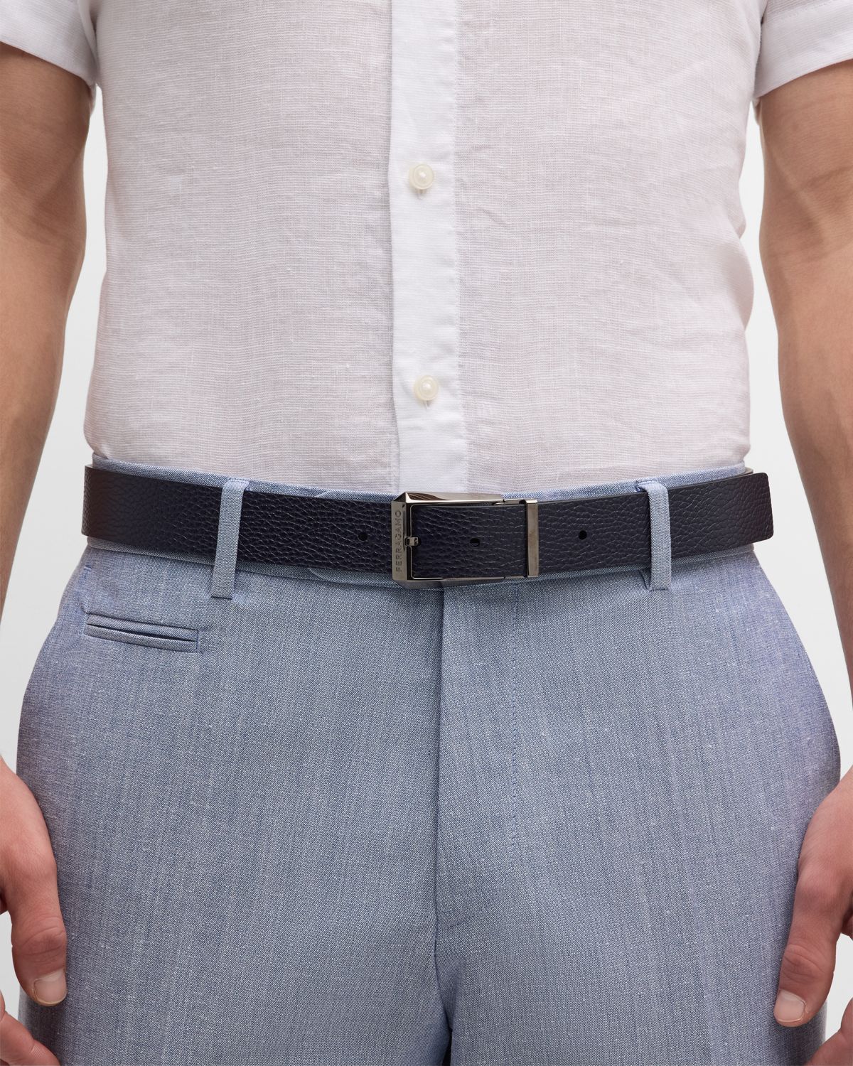 Ferragamo Men 's Double Adjustable Leather Belt