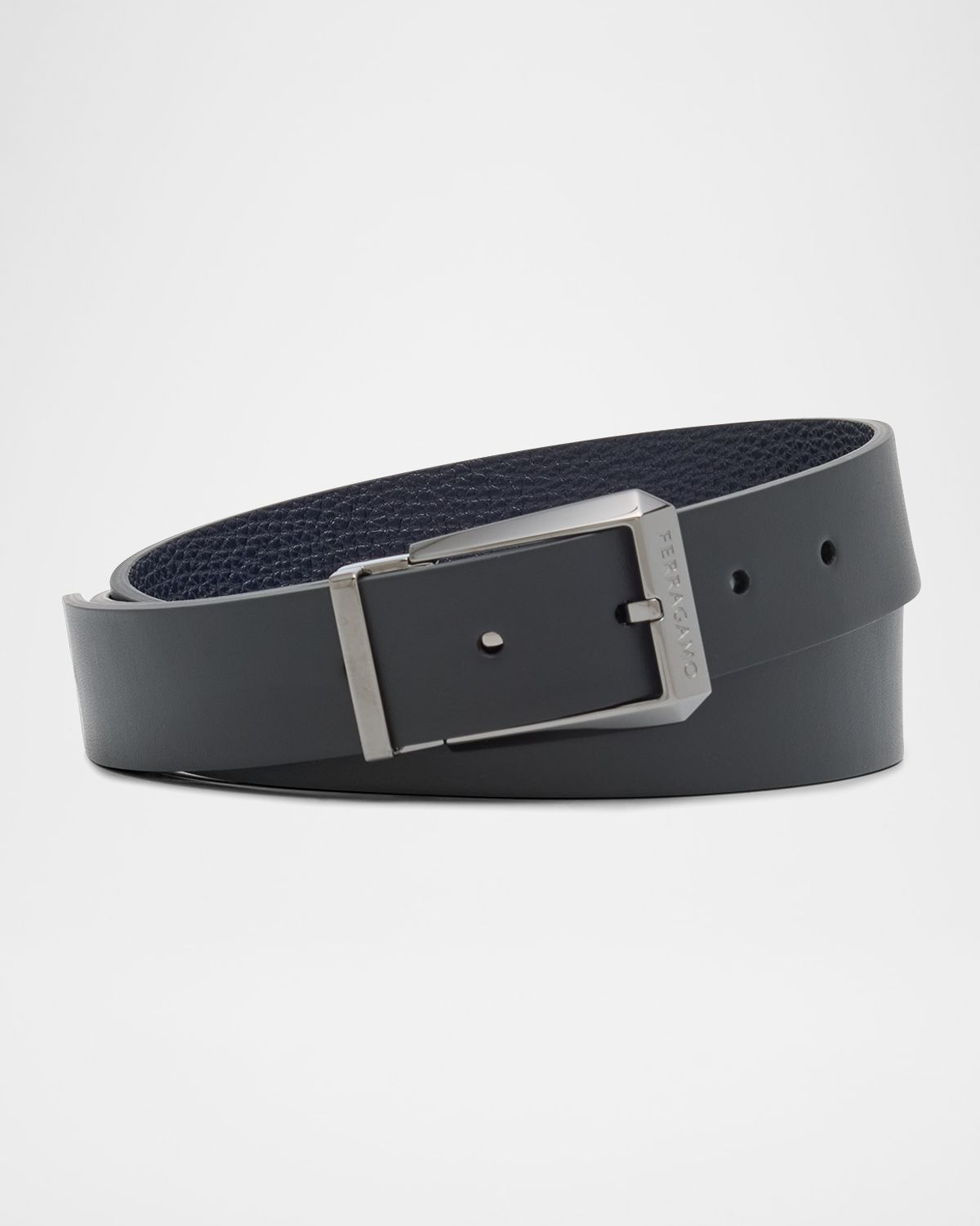 Ferragamo Men 's Double Adjustable Leather Belt | Thumbnail 4 Ferragamo Men 's Double Adjustable Leather Belt | Thumbnail 4