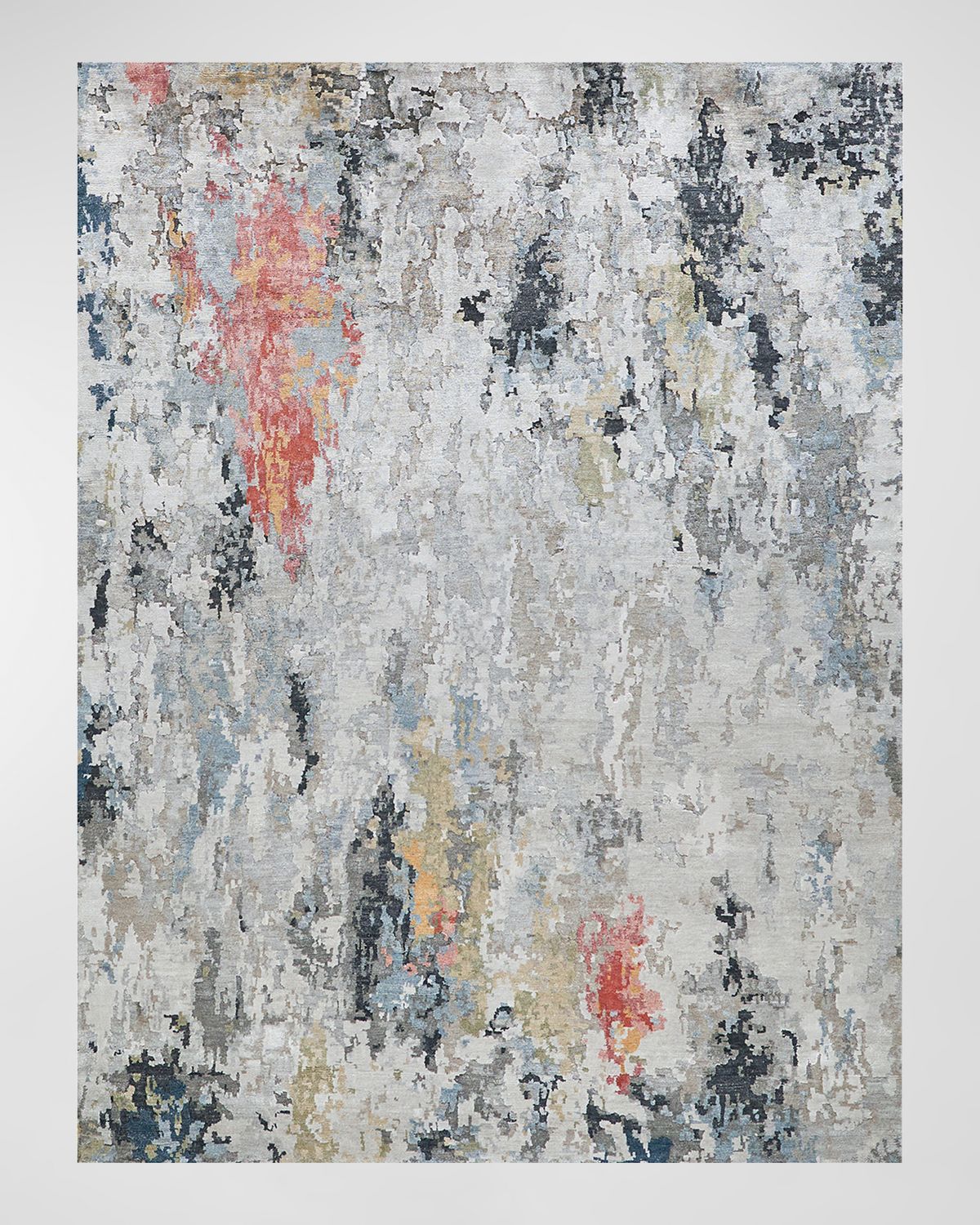 Exquisite Rugs Floor Art Hand-Knotted Silver & Gray Rug | Thumbnail 8