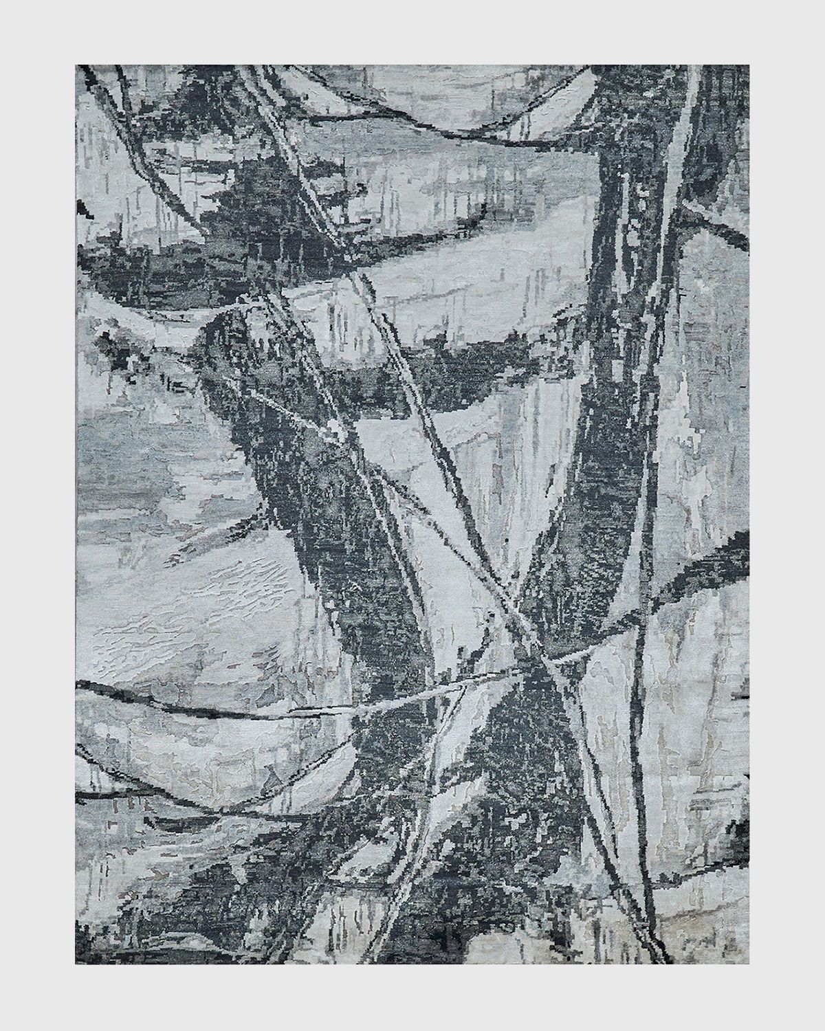 Exquisite Rugs Floor Art Hand-Knotted Dark Gray Rug | Thumbnail 8
