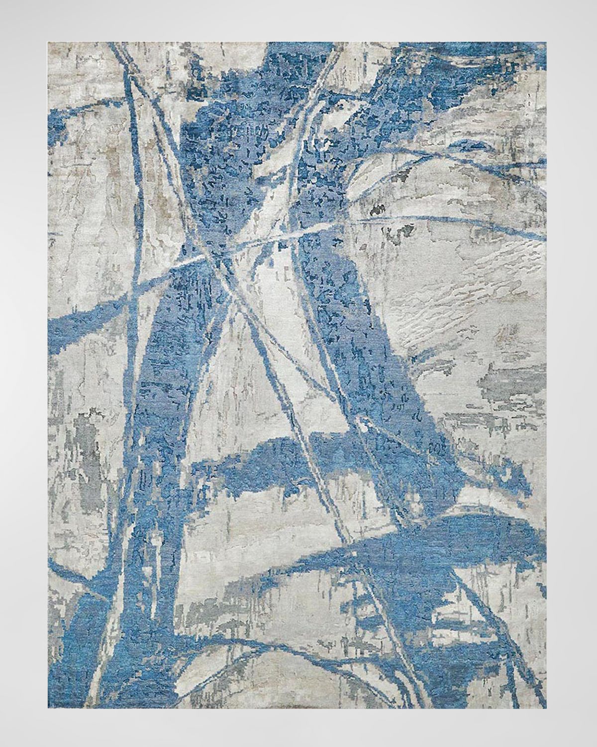 Exquisite Rugs Floor Art Hand-Knotted Light Blue Rug, 8 ' x 10 ' | Thumbnail 8