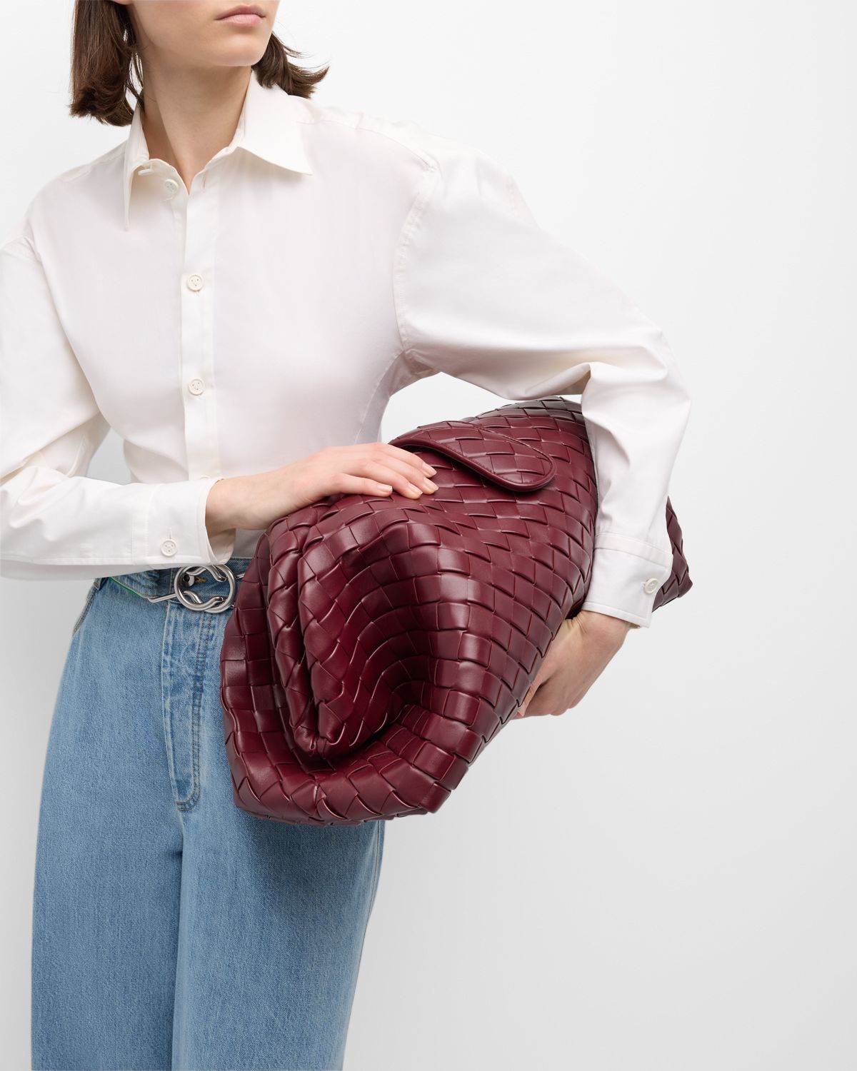 Bottega Veneta Maxi Lauren 1980 Leather Clutch Bag