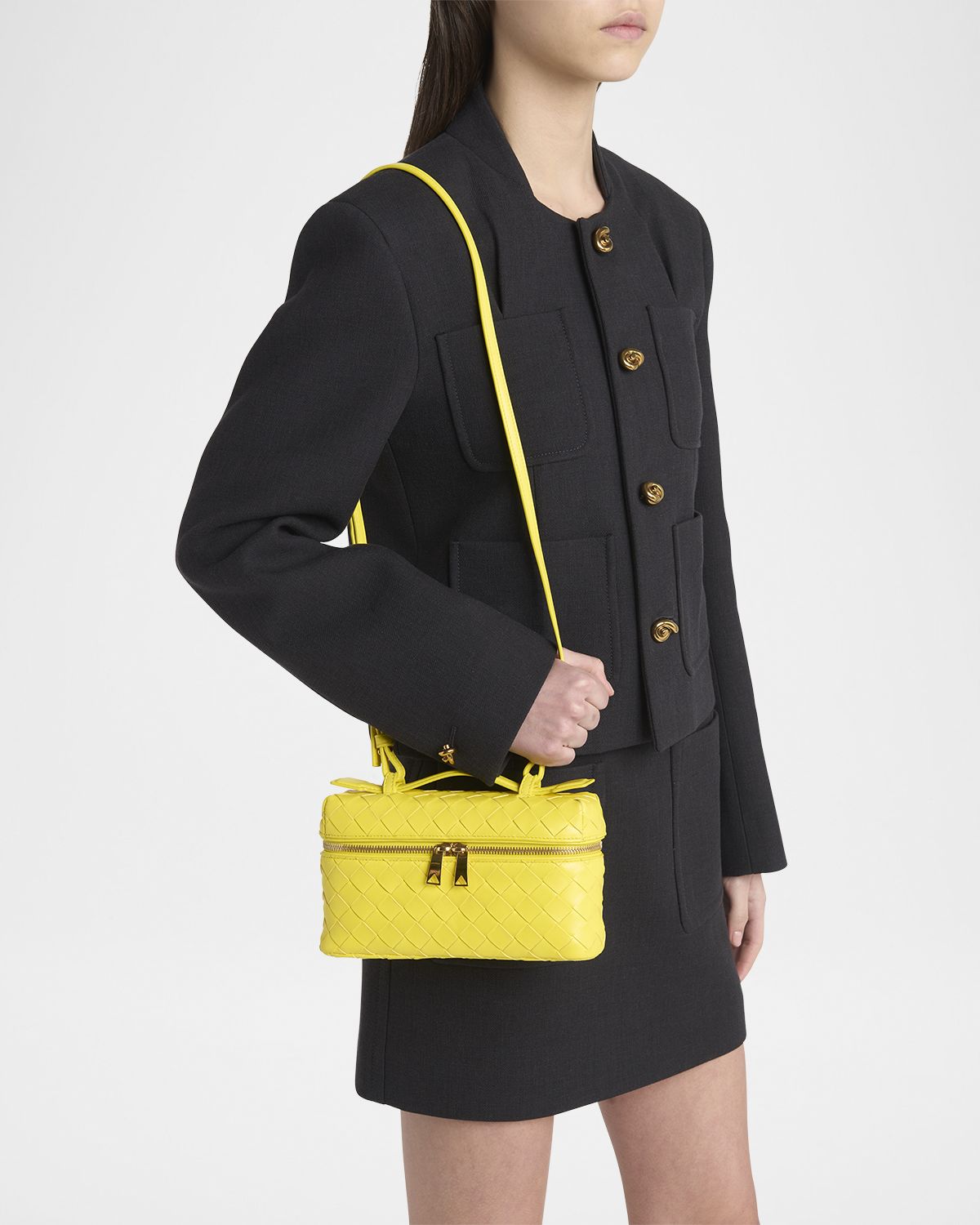 Bottega Veneta Bang Bang Vanity Intrecciato Leather Crossbody Bag