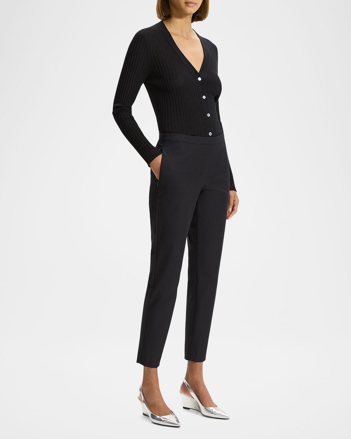 Theory Thaniel Slim Cropped Stretch Pants | Thumbnail 2 Theory Thaniel Slim Cropped Stretch Pants | Thumbnail 2