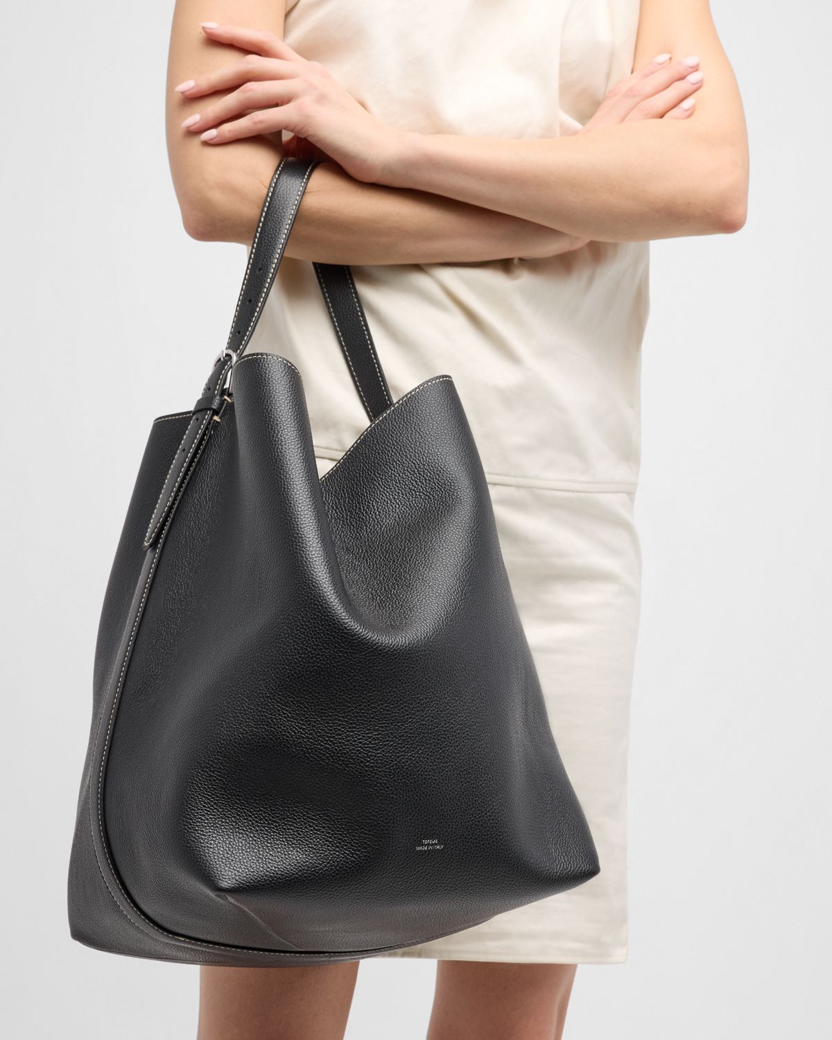 Toteme Belted Leather Tote Bag