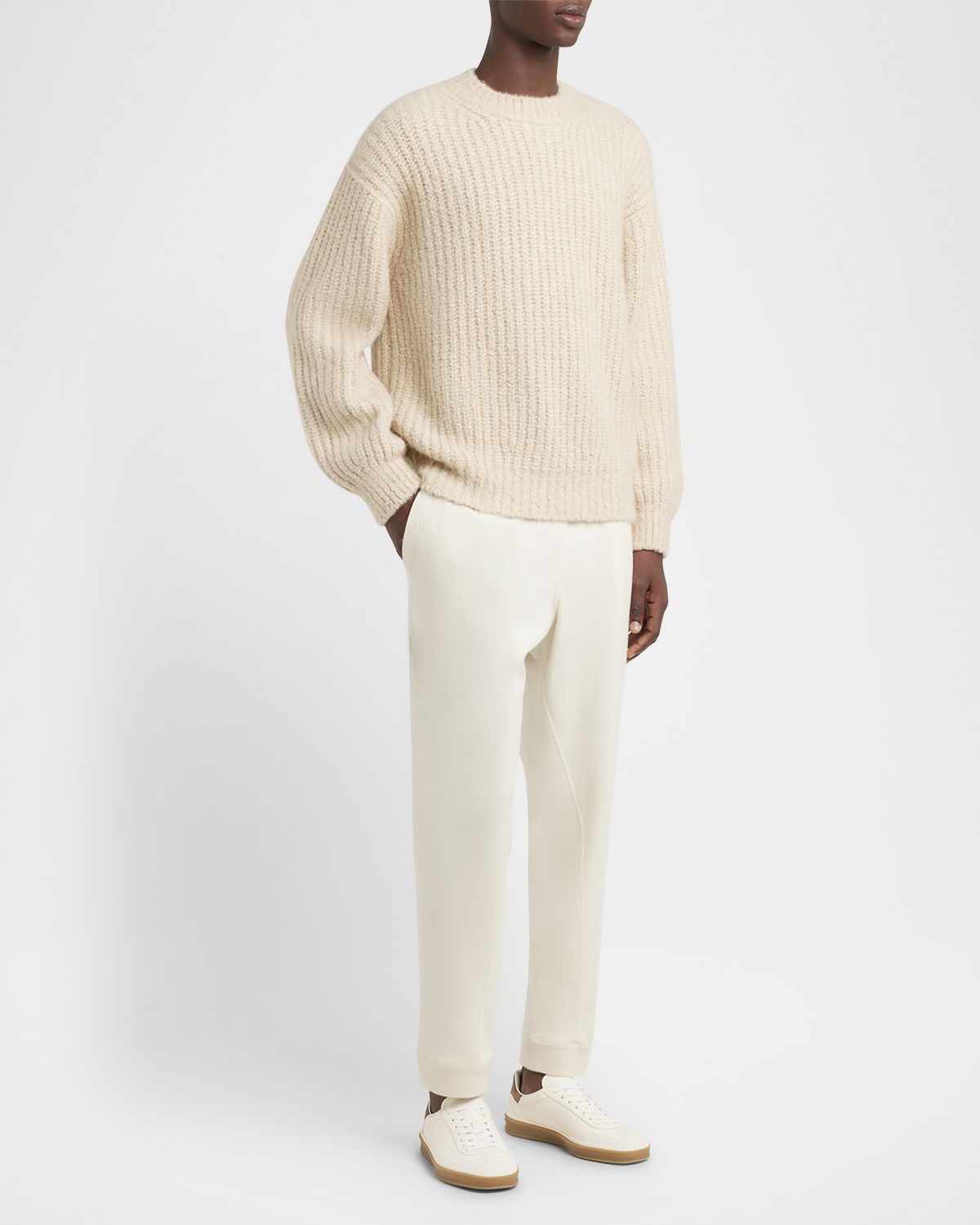 Loro Piana Men's Cocooning Cashmere Crewneck Sweater