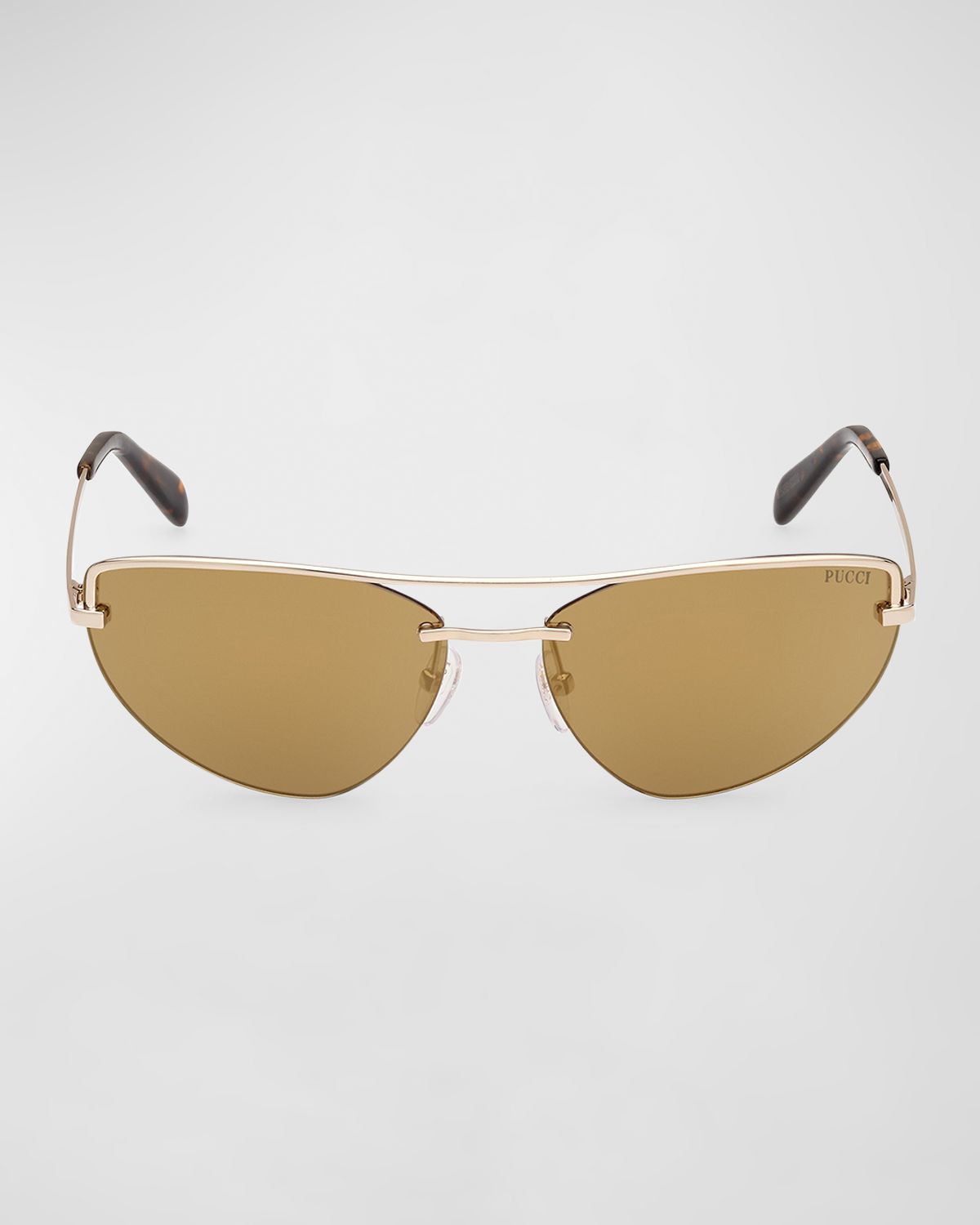 Pucci Semi-Rimmed Metal & Acetate Cat-Eye Sunglasses