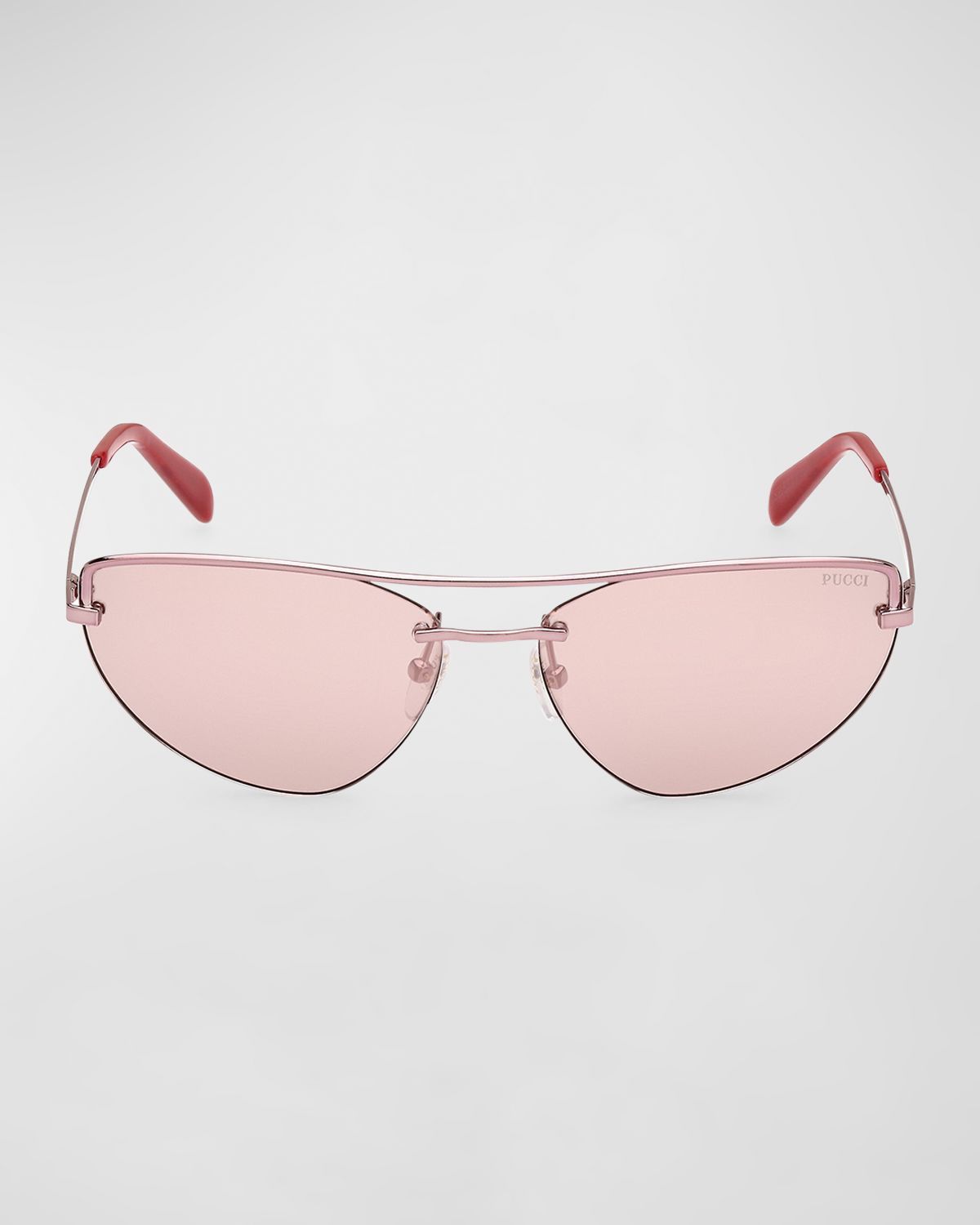 Pucci Semi-Rimmed Metal & Acetate Cat-Eye Sunglasses