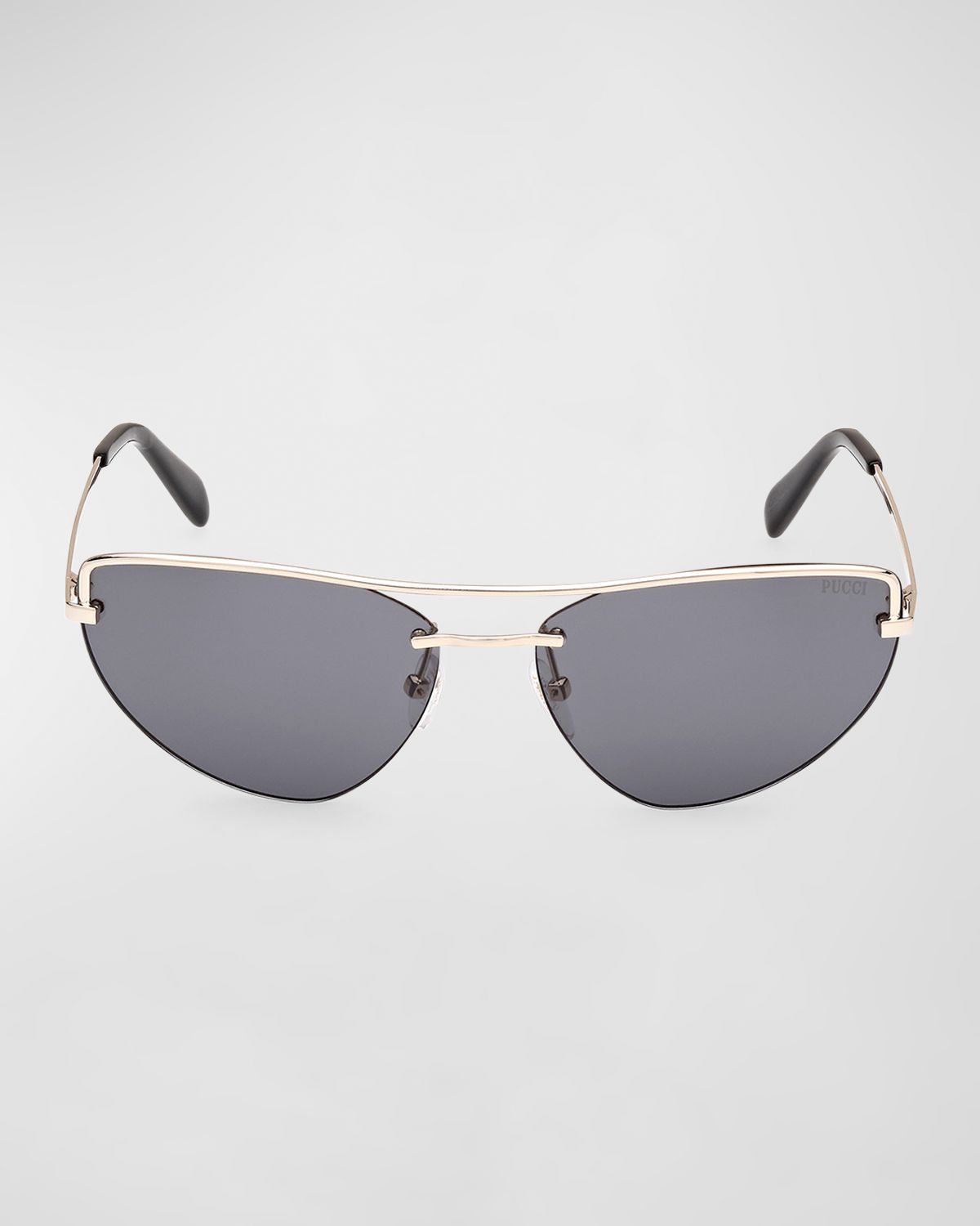 Pucci Semi-Rimmed Metal & Acetate Cat-Eye Sunglasses