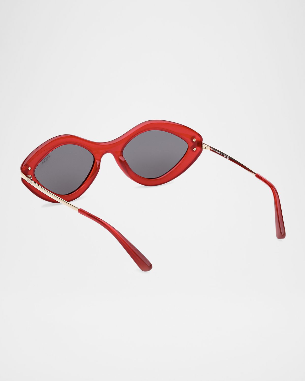 Pucci Logo Acetate & Metal Oval Sunglasses