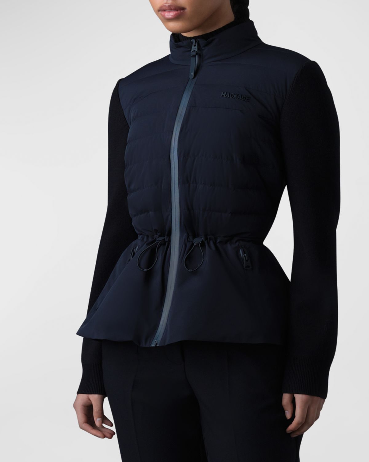 Mackage Laika Hybrid Down Peplum-Hem Jacket
