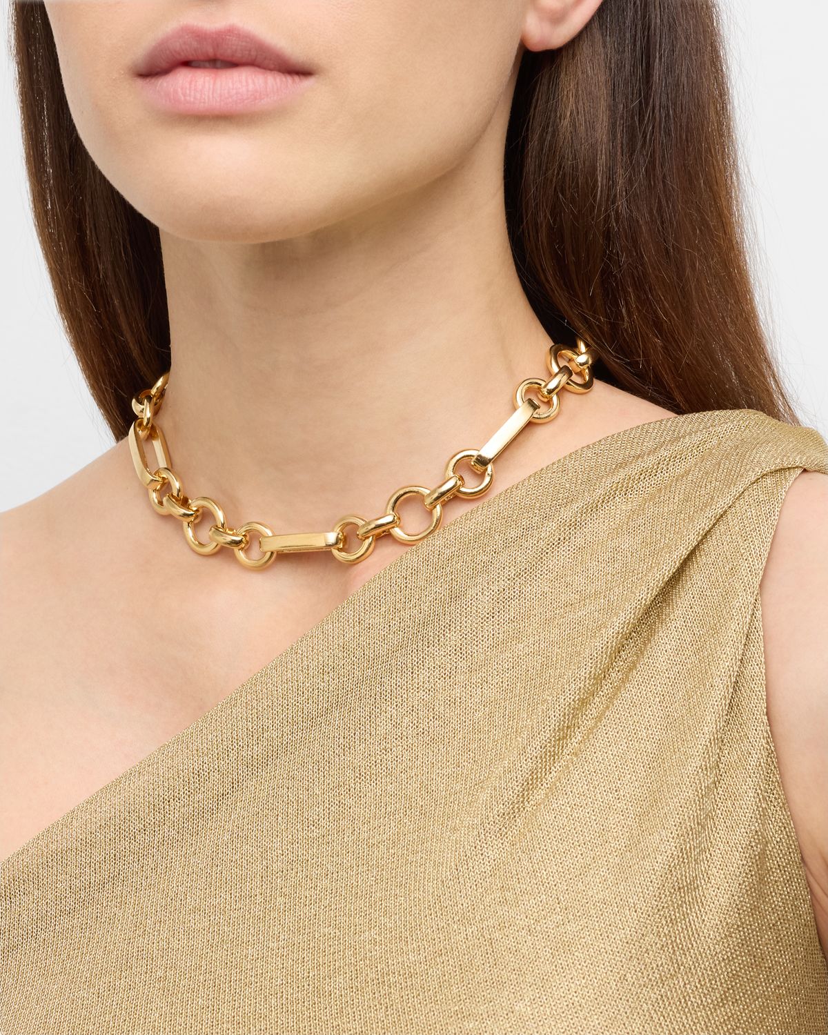 Ben-Amun Olivia Gold Oval Chain Link Necklace