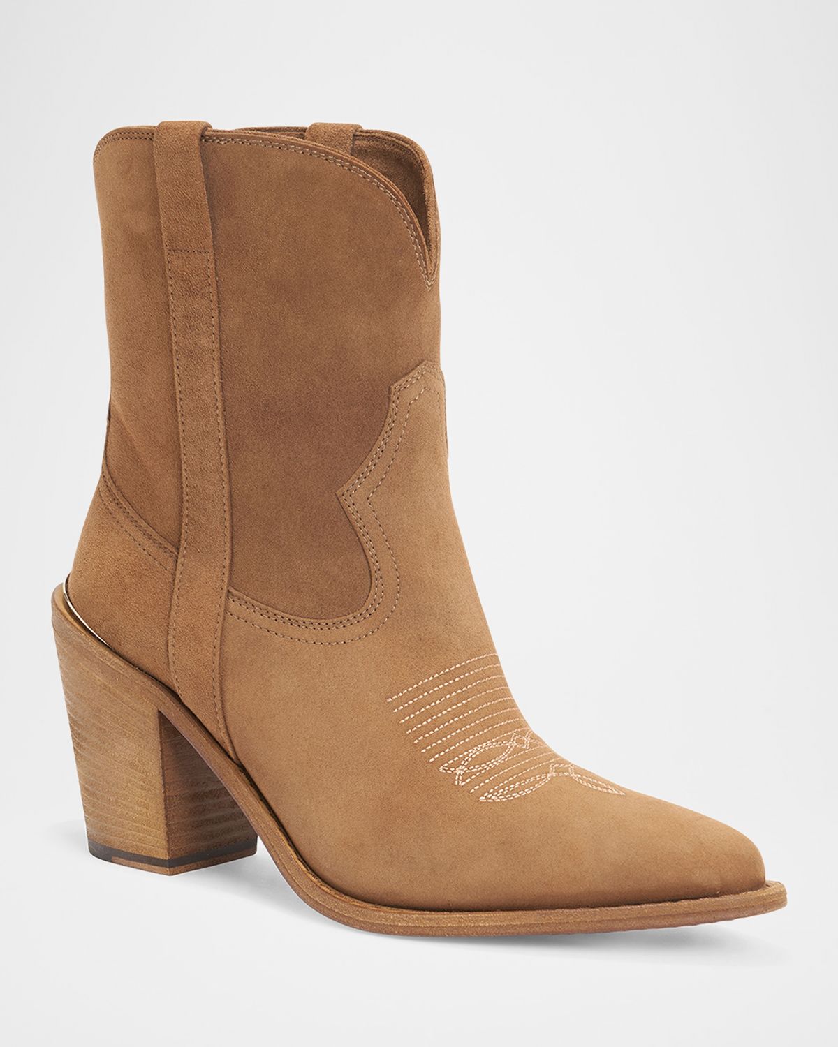 Partlow Leigh Anne Suede Western Ankle Booties
