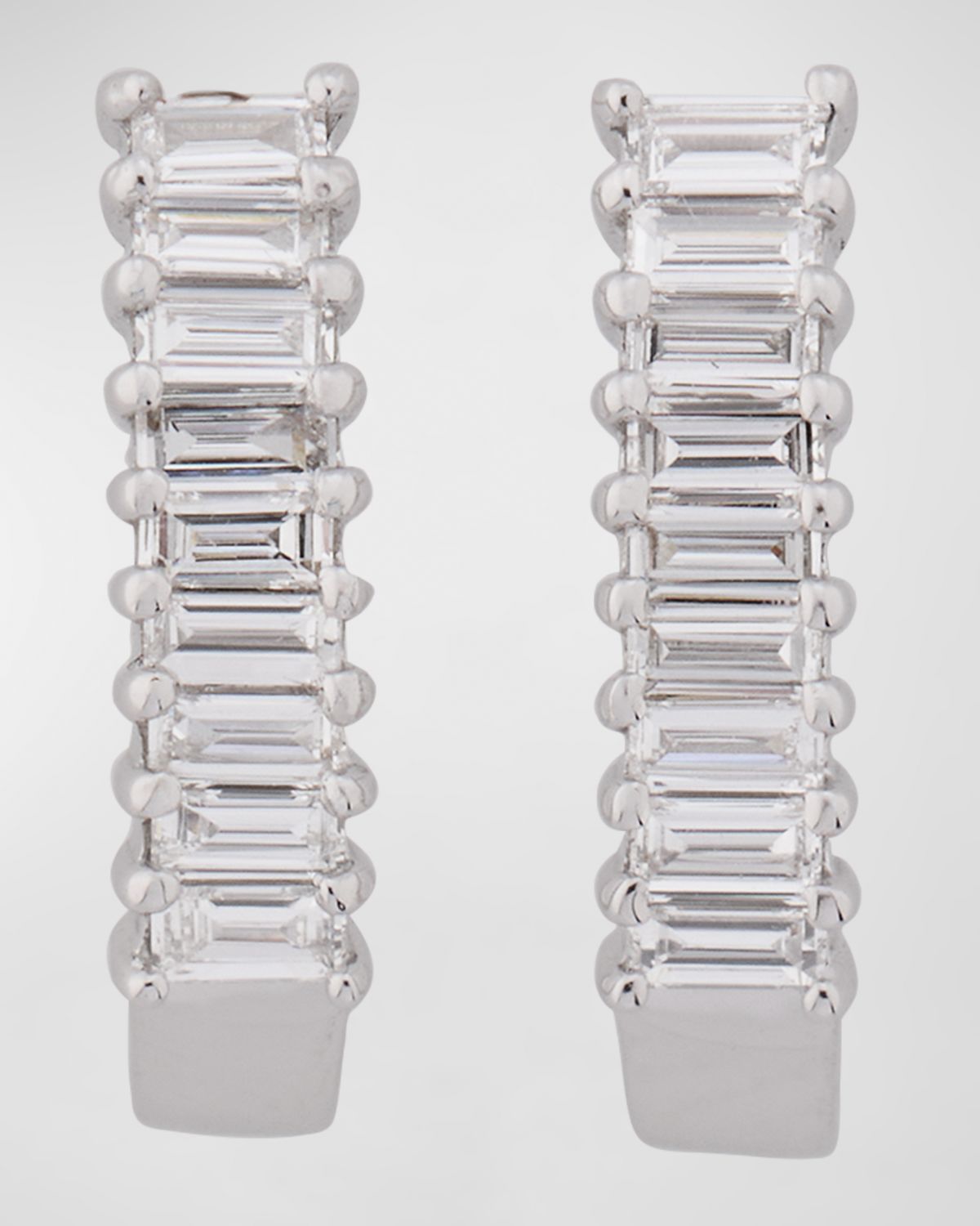 LANA 14K Gold Baguette Diamond Huggie Earrings, 0.5 tcw