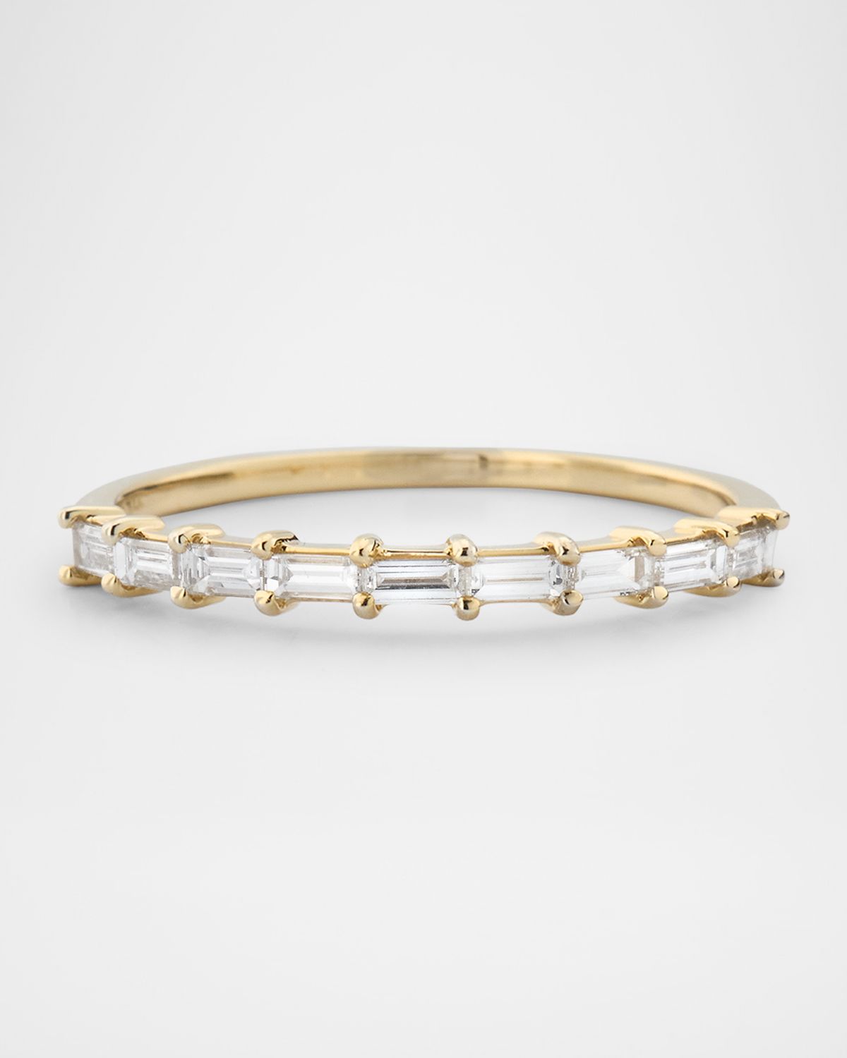LANA 14K Gold Baguette Diamond Half Eternity Band Ring