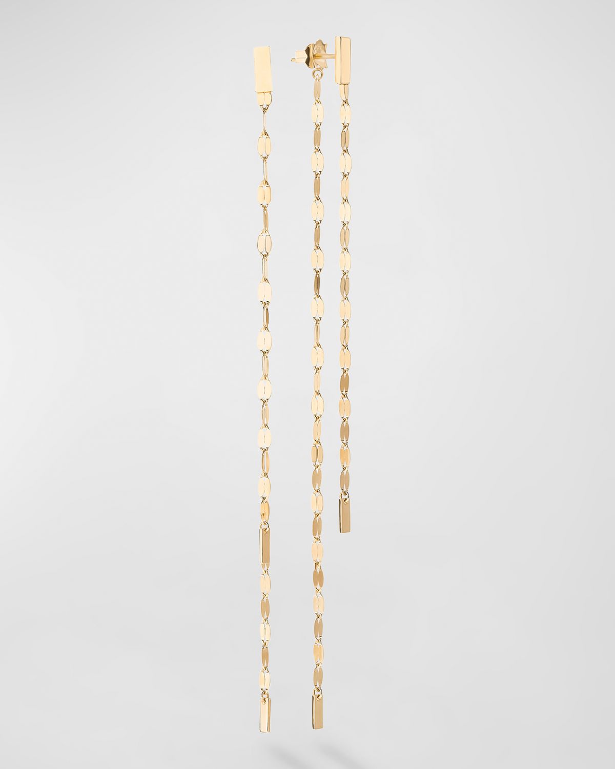 LANA 14K Yellow Gold Blake Linear Front-Back Bar Chain Earrings