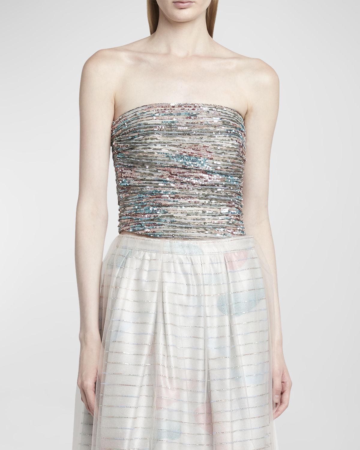 Giorgio Armani Sequin Embellished Bustier Top