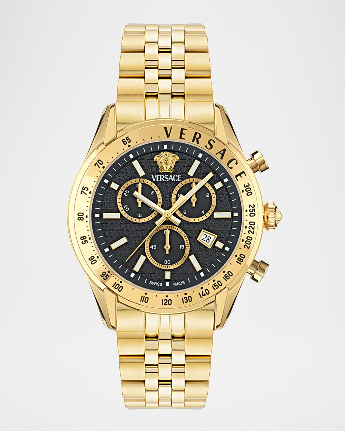 Versace Chrono Master IP Yellow Gold Bracelet Watch, 44mm