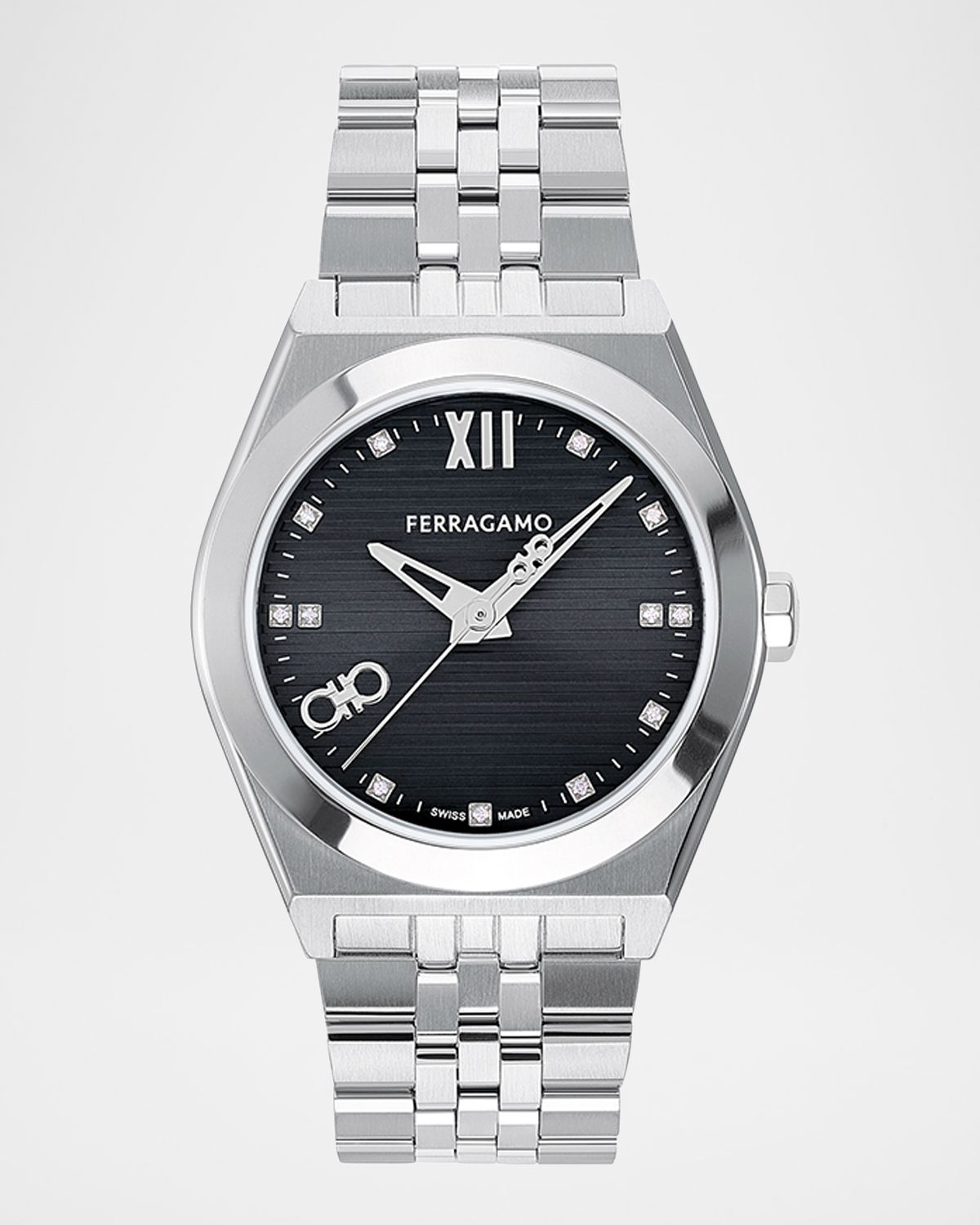 Ferragamo Vega New Bracelet Watch with Diamonds, 40mm