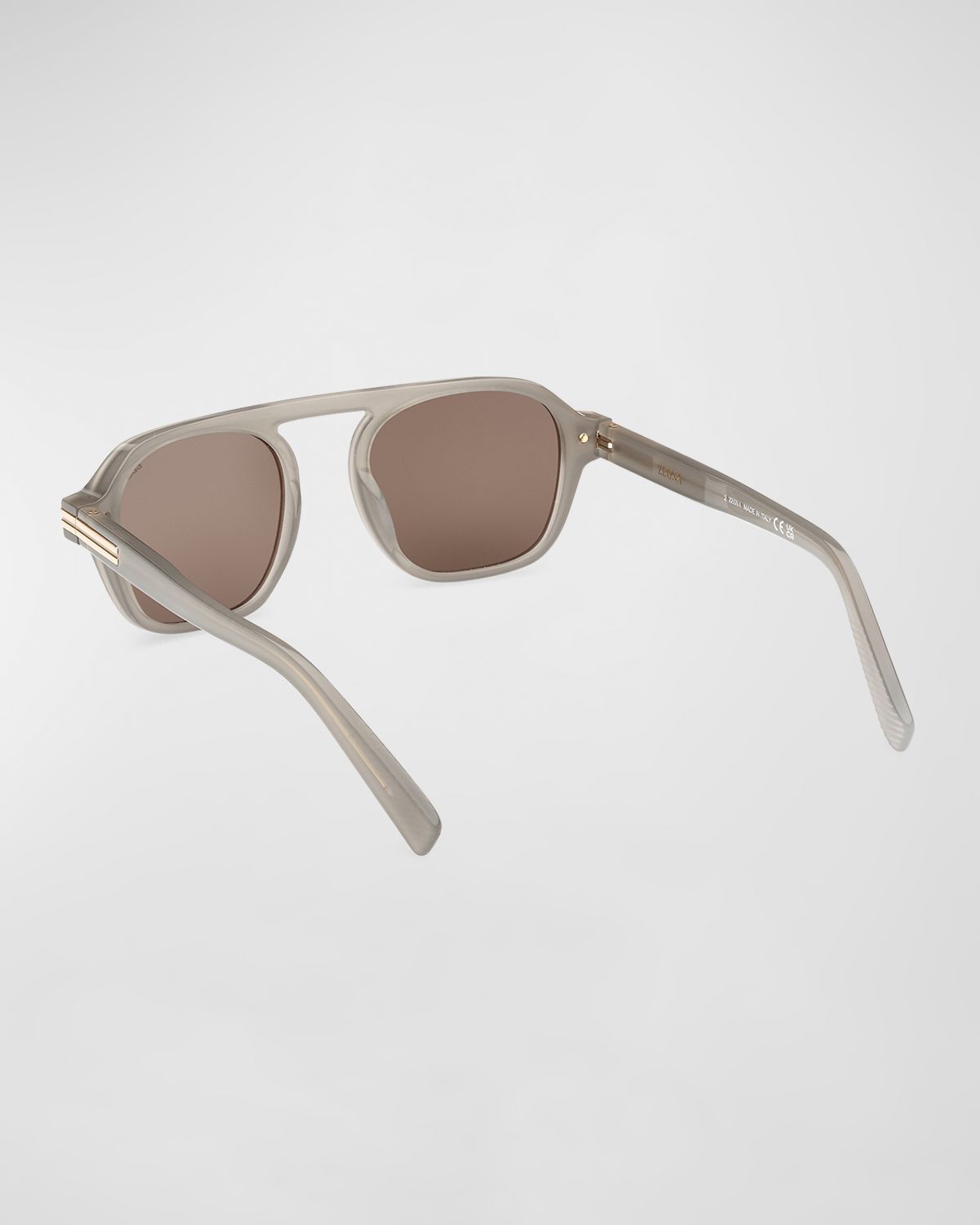 ZEGNA Men 's AURORA II Acetate Rectangle Sunglasses | Thumbnail 5 ZEGNA Men 's AURORA II Acetate Rectangle Sunglasses | Thumbnail 5