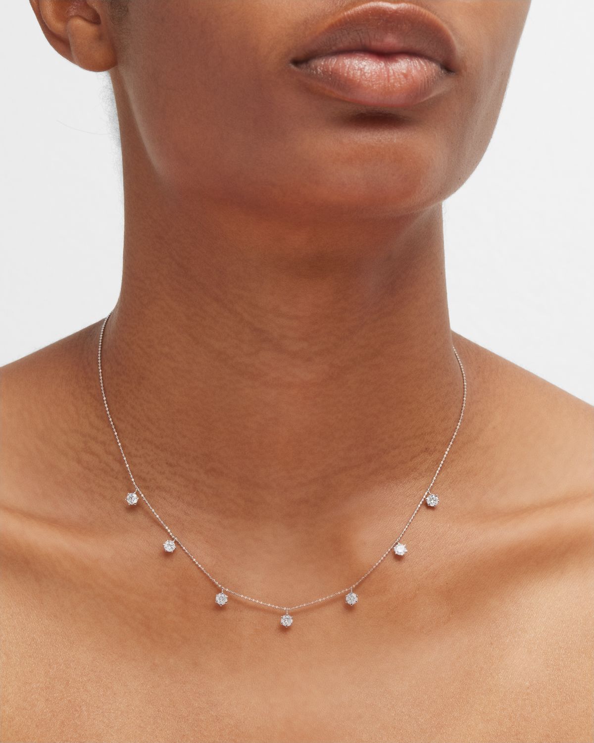 Graziela Gems 18K Medium Gold Floating Diamond Necklace