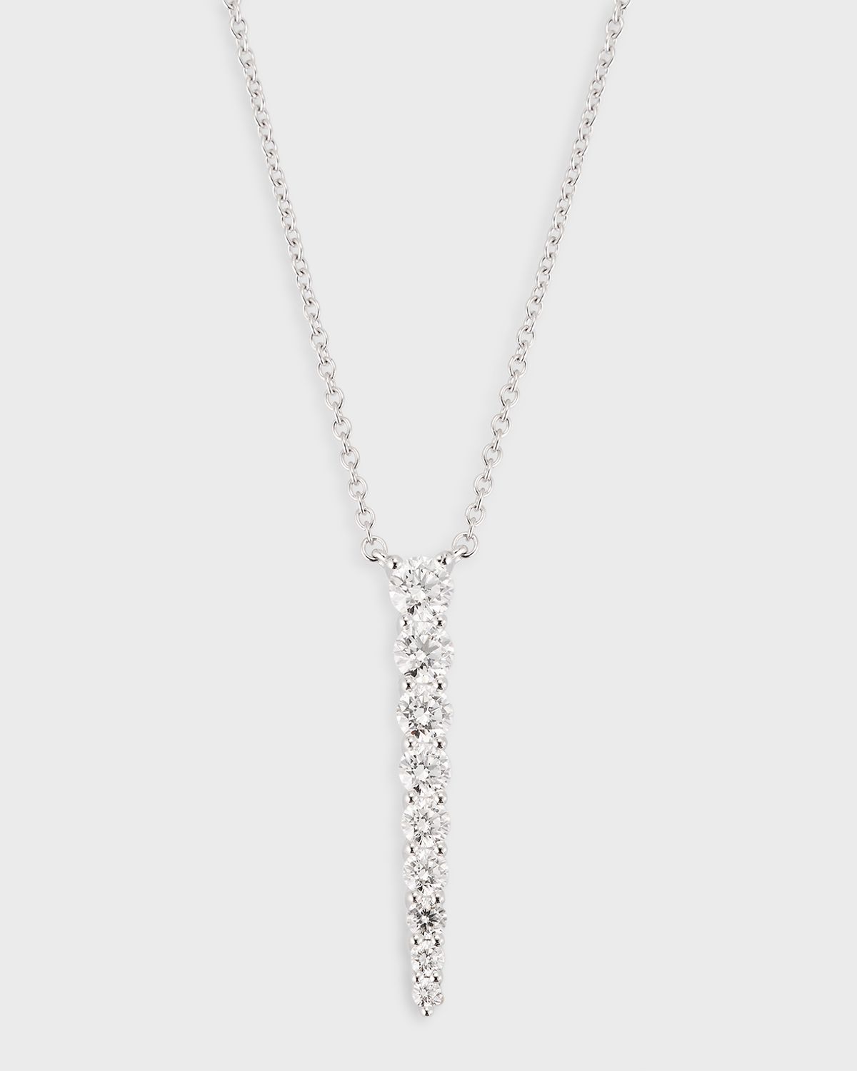 Memoire 18K White Gold Diamond Pendant Necklace, 16-18"L, 0.86tcw