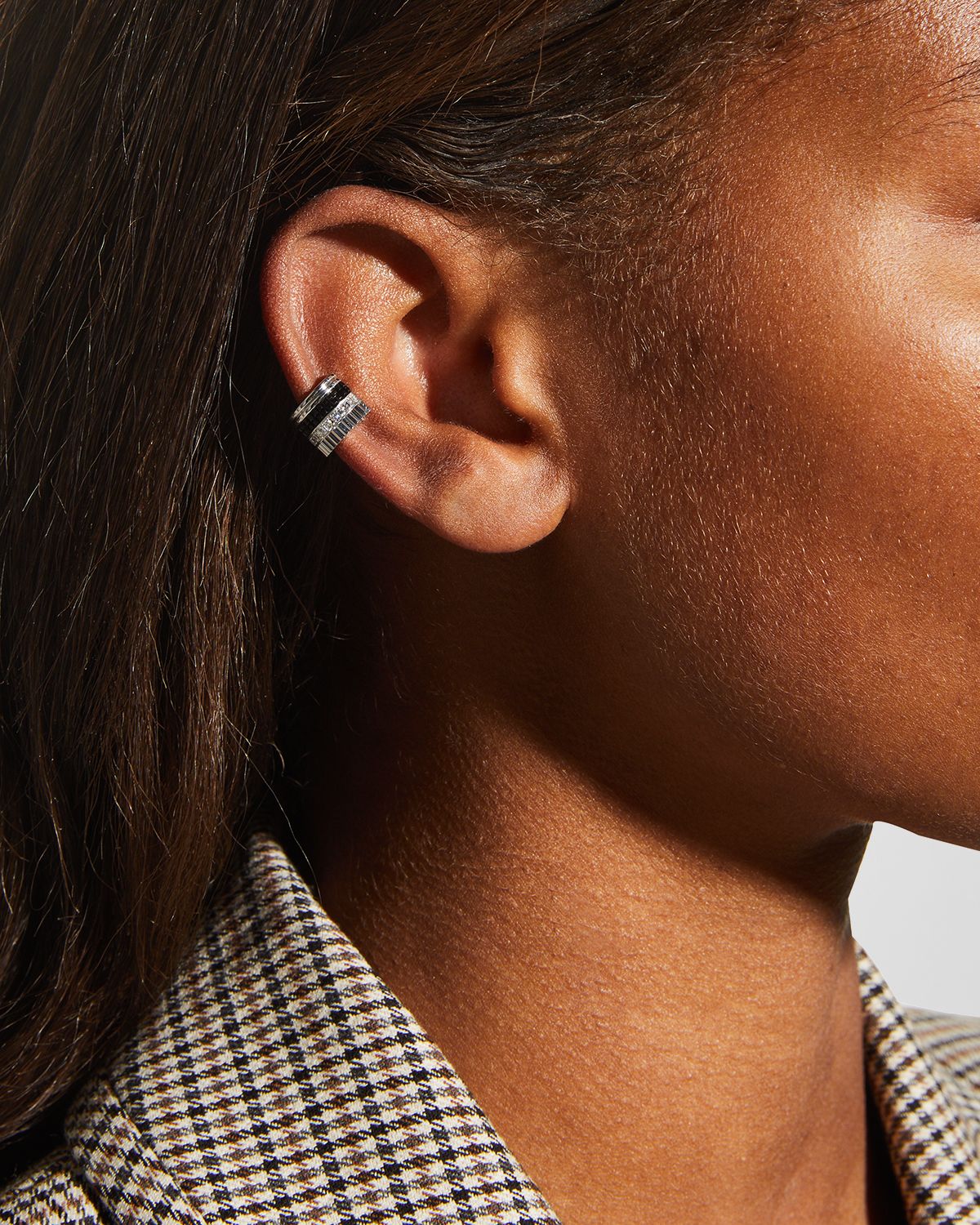 Boucheron Quatre 18K White Gold Diamond Black Edition Single Clip Earring