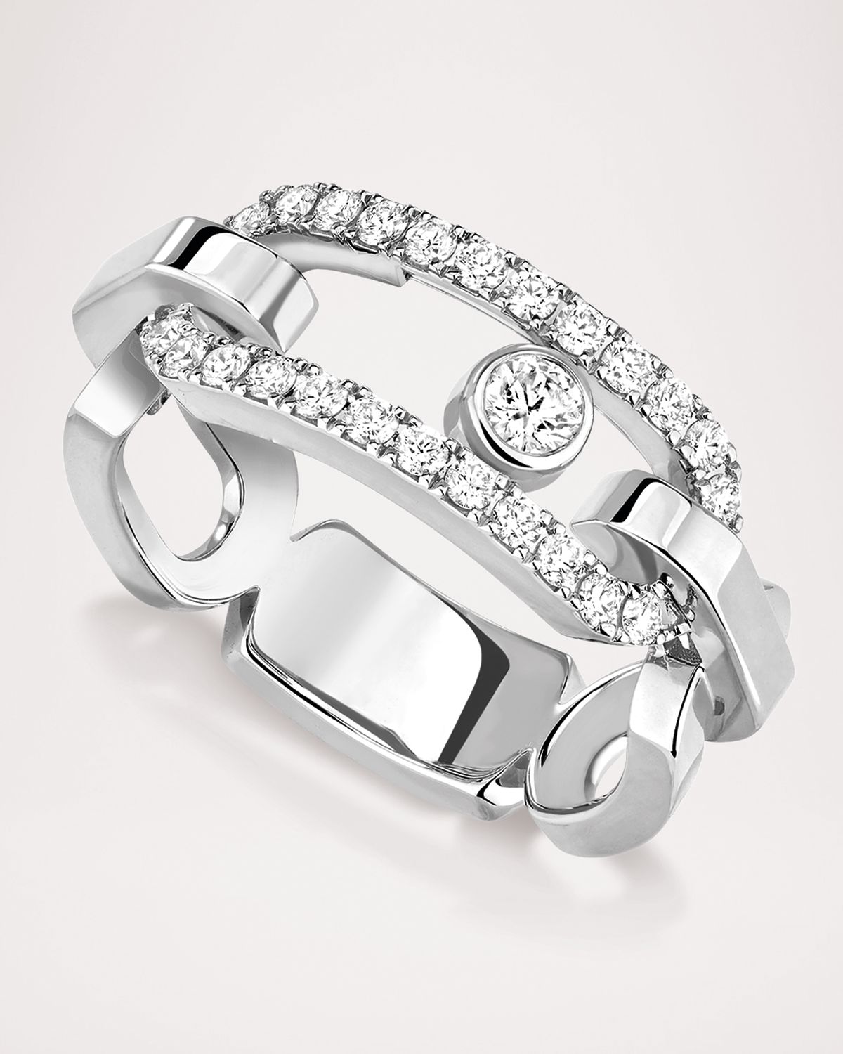 Messika MOVE LINK 18K WHITE GOLD DIAMOND RING