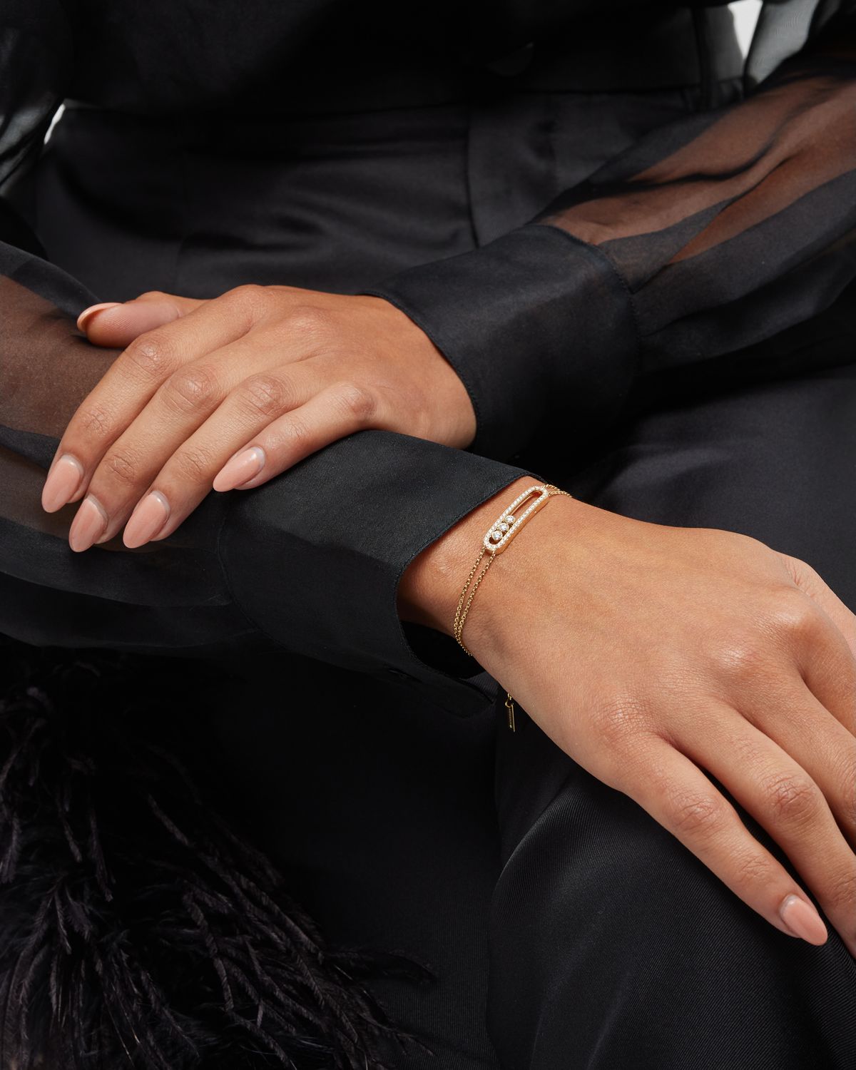 Messika MOVE CLASSIC 18K YELLOW GOLD DIAMOND PAVE BRACELET