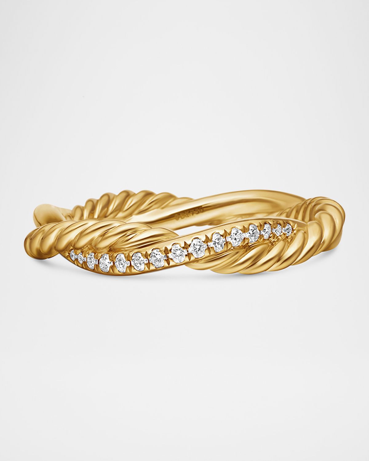 David Yurman Petite Infinity Band Ring with Diamonds in 18K Gold