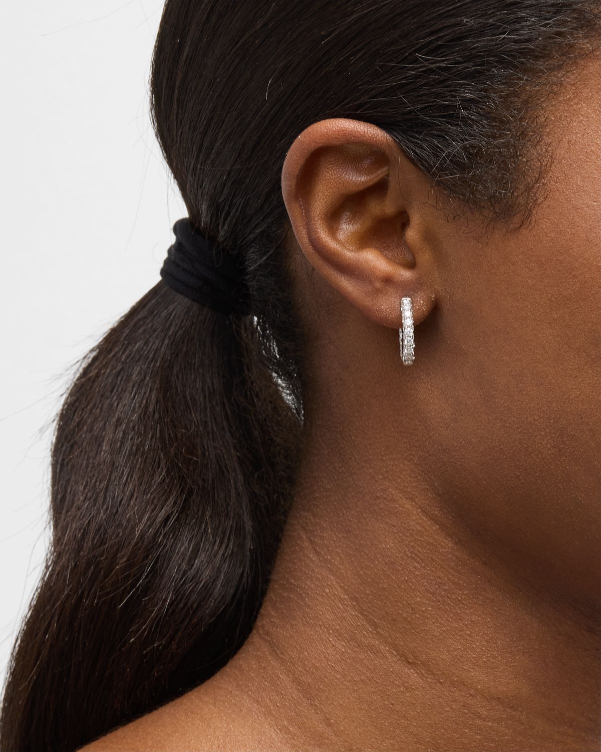 Graziela Gems 18k White Gold 3-Side Diamond Hoop Earrings