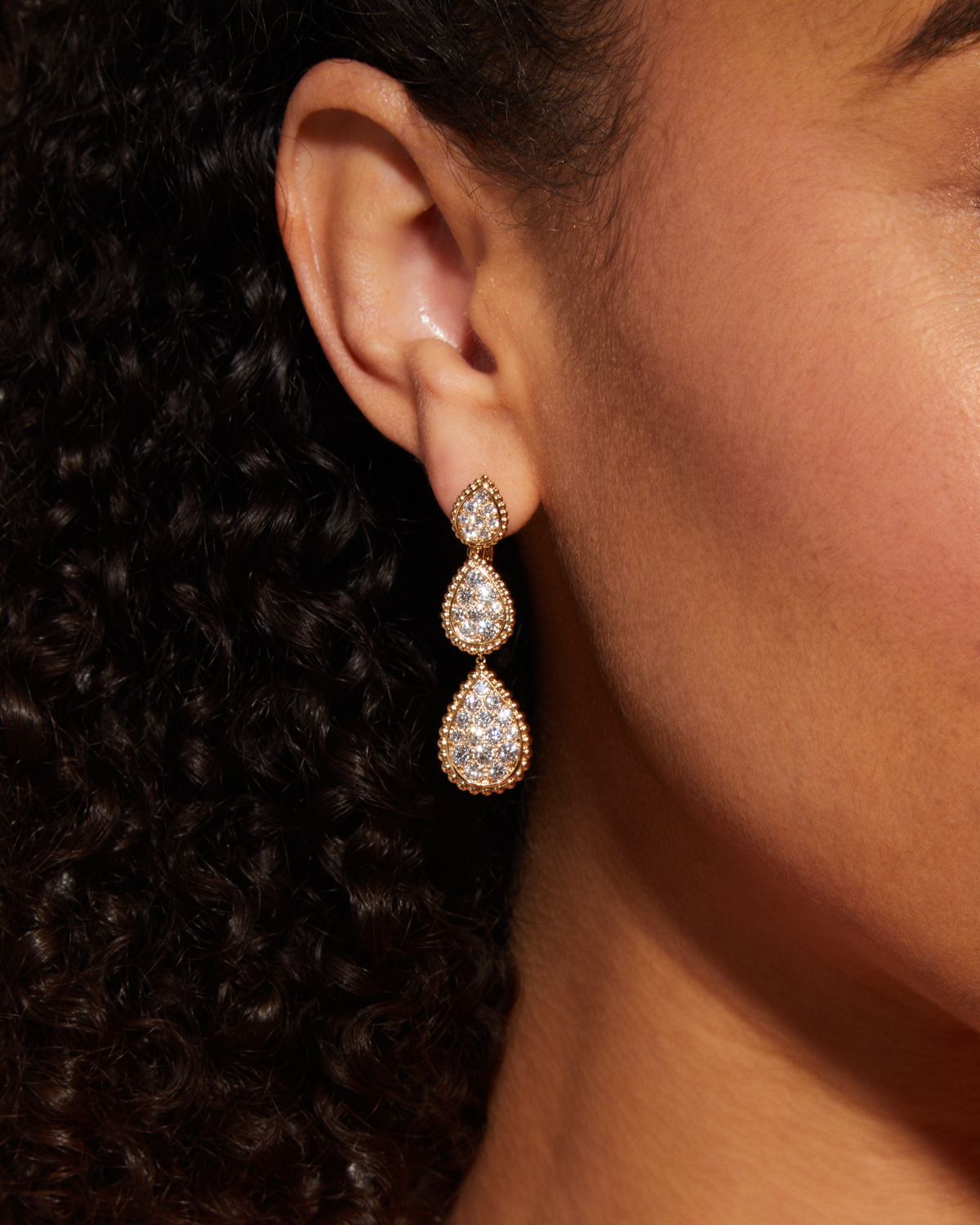 Boucheron Serpent Boheme 18K Yellow Gold Diamond Motif Earrings